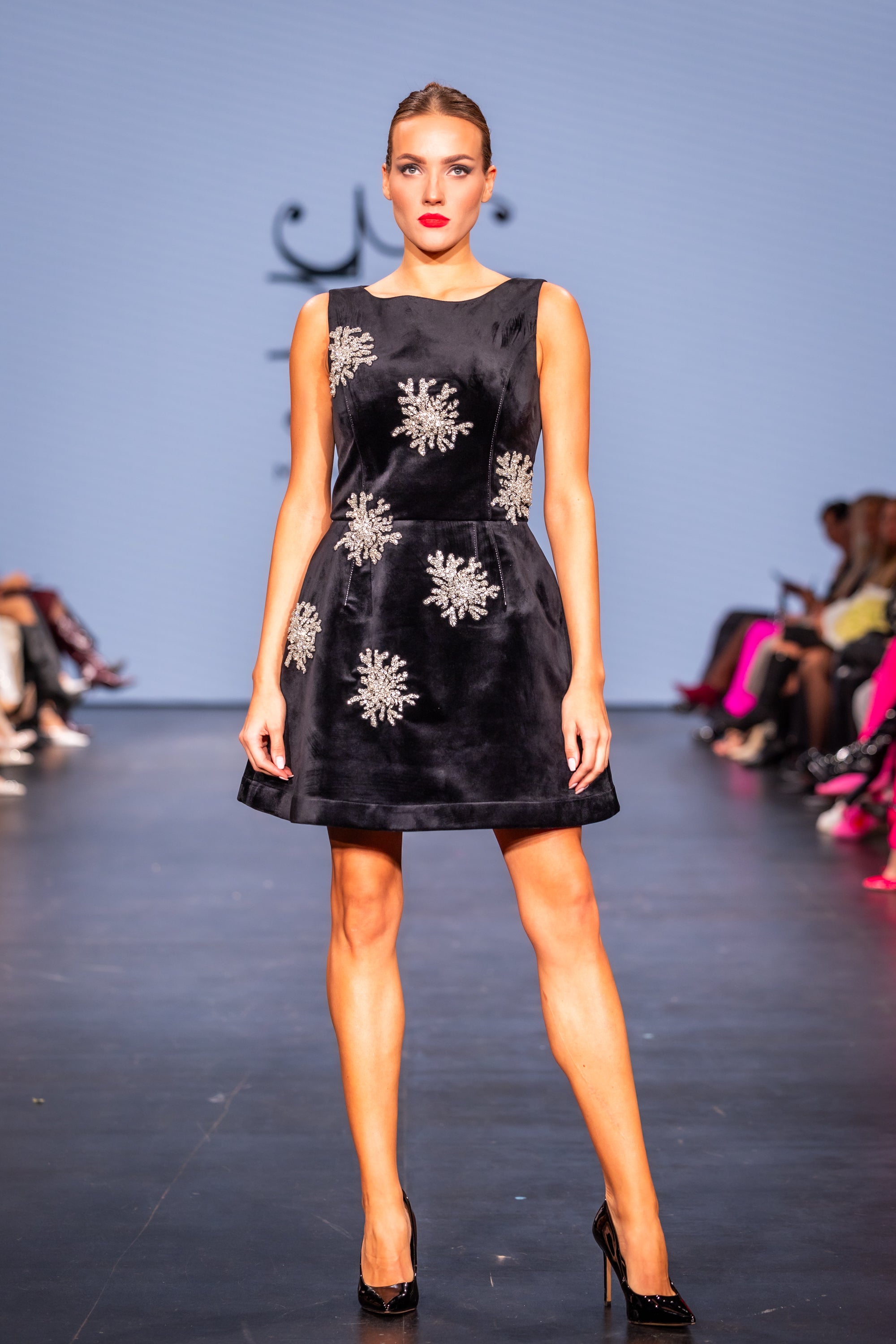 Dress Velvet Sparkle - black, mini