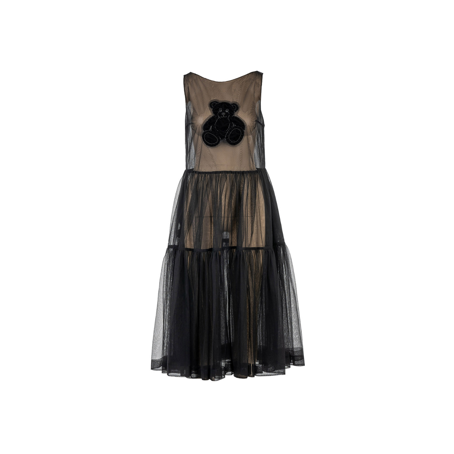 Amara tulle beach dress - Black, midi
