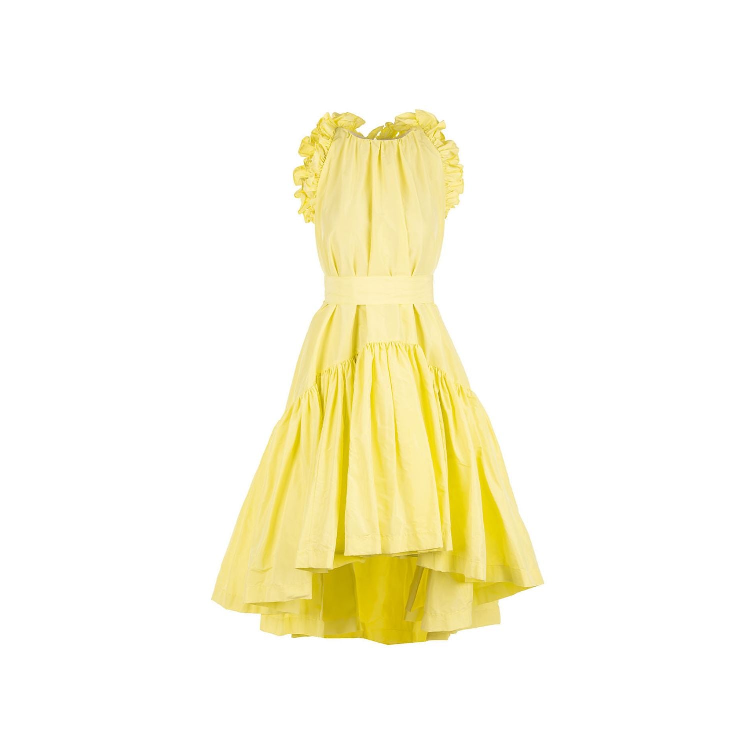 Taft dress Isabella - midi, yellow
