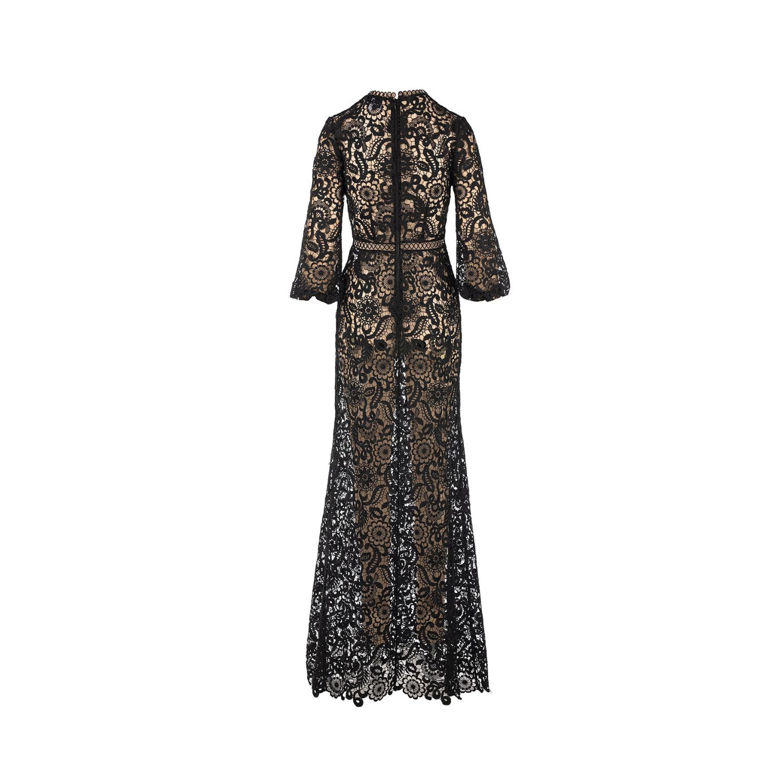 Dress Aurora - maxi, black, long sleeves
