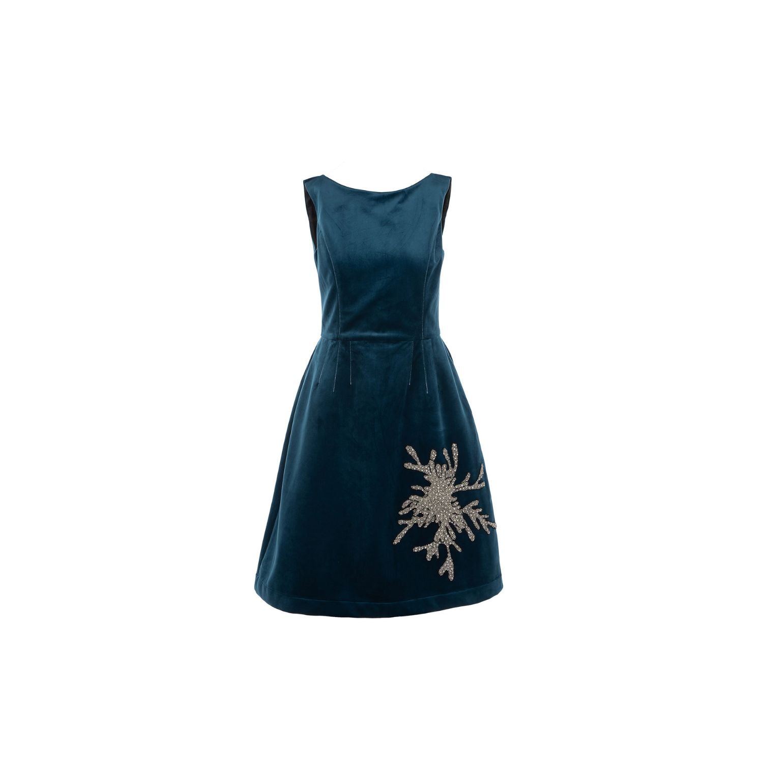 Dress Velvet Coral - turquoise, midi