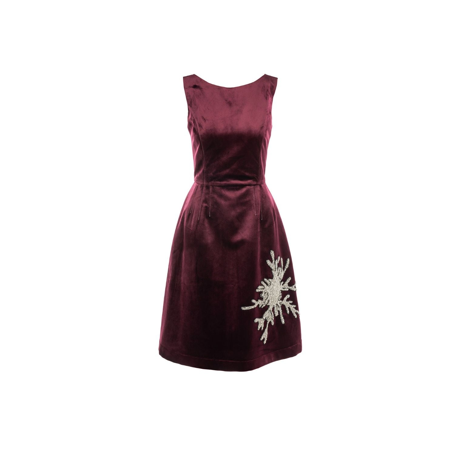 Dress Velvet Coral - bordeaux, midi