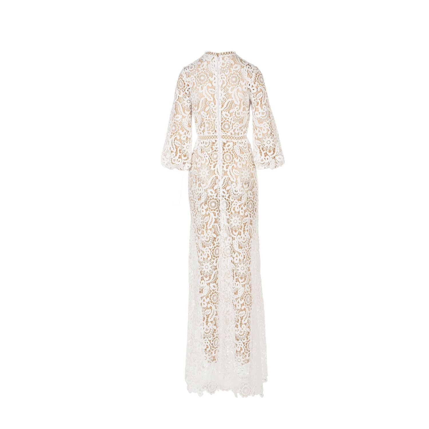 Dress Aurora - maxi, white, long sleeves