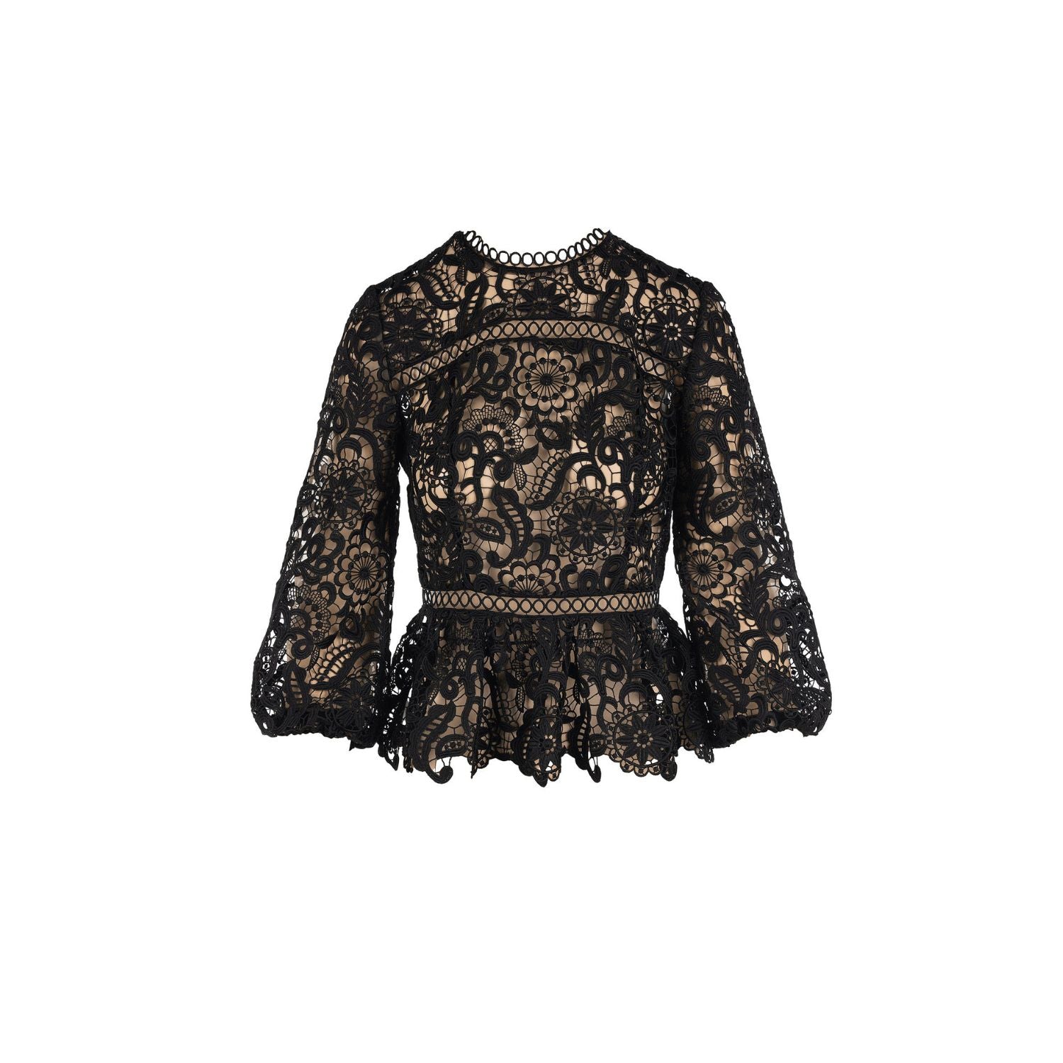 Peplum blouse Aurora - black