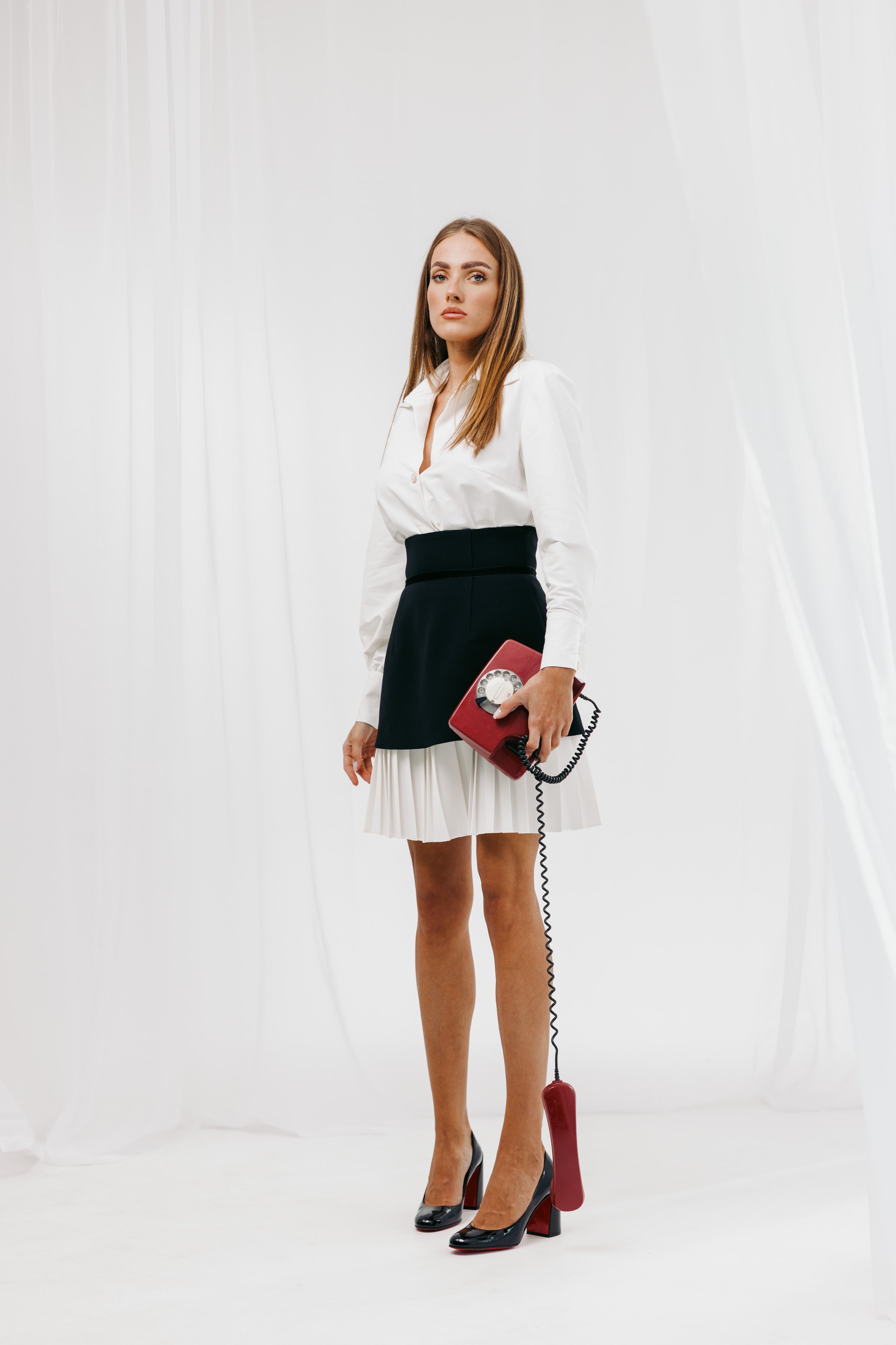 Skirt Lucia - black & white, mini