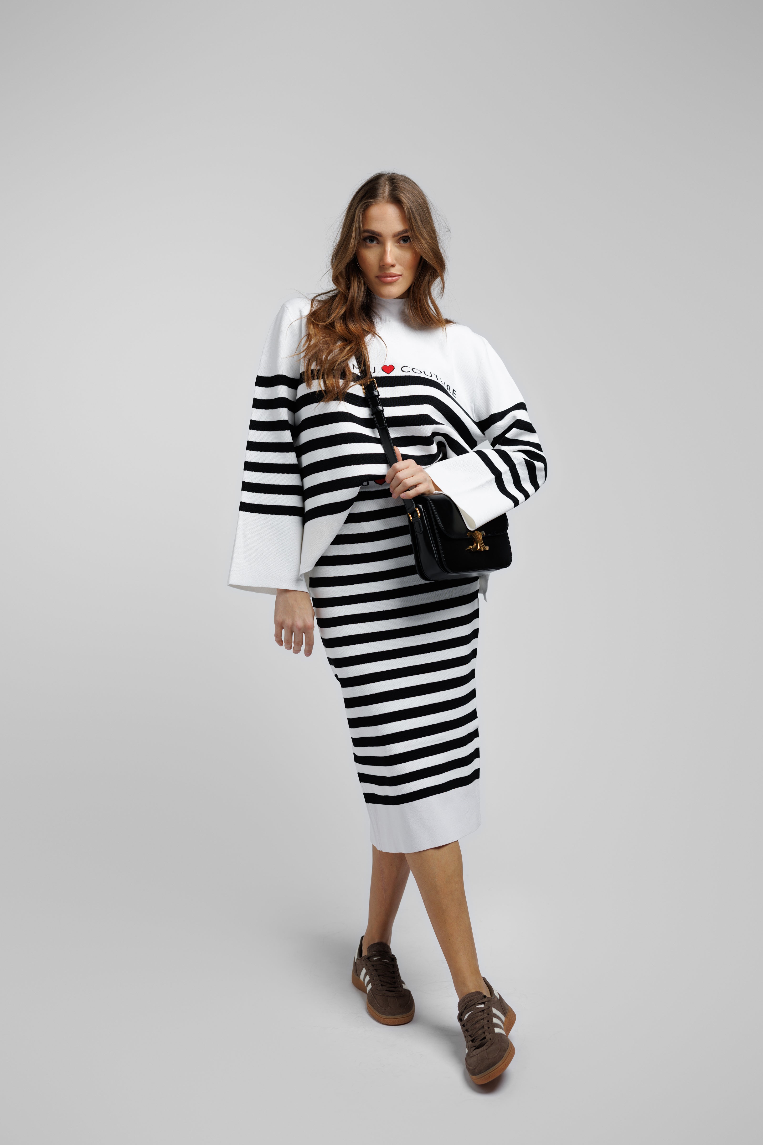 Striped pencil midi skirt Capri