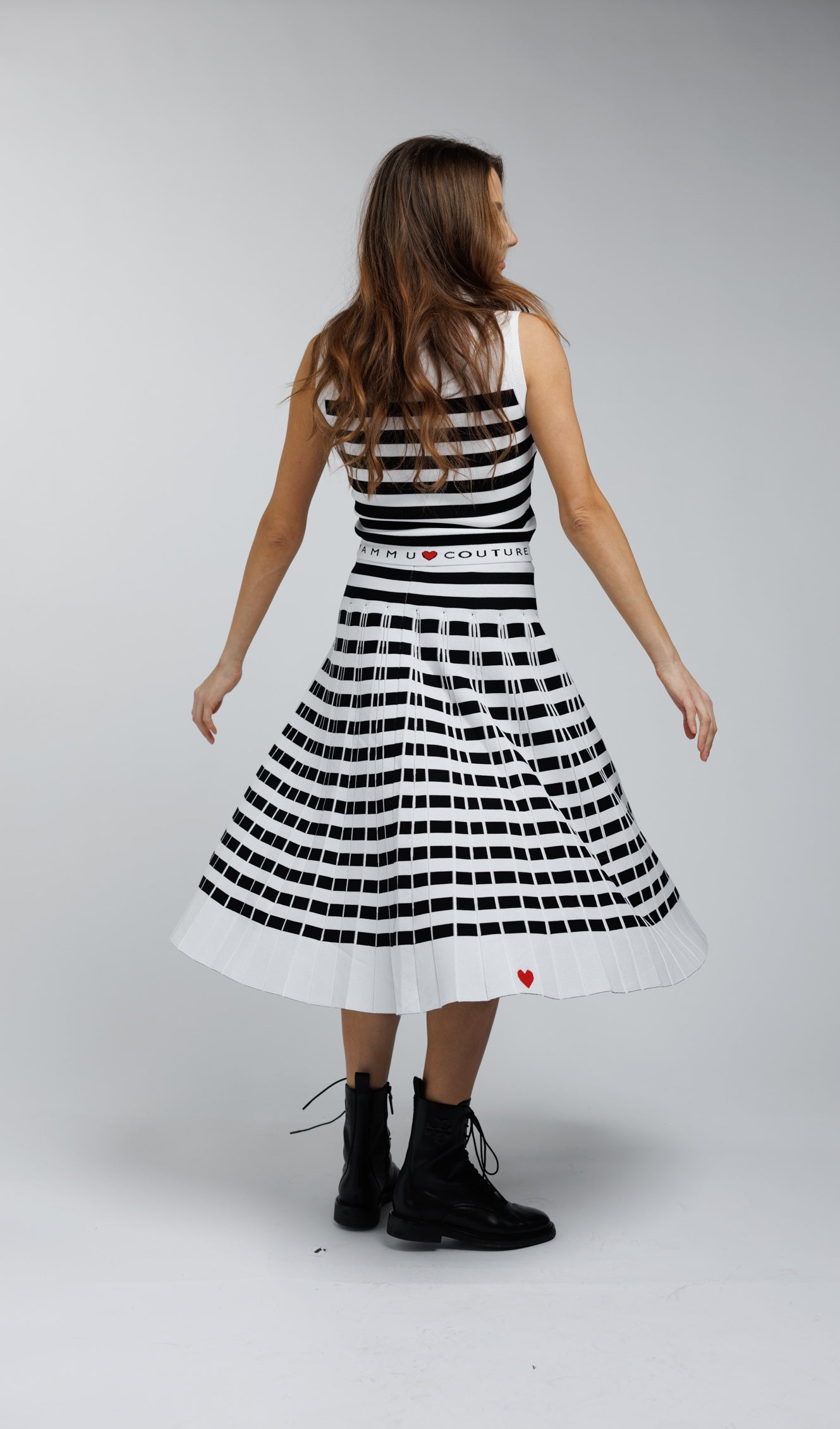 Striped pleated midi skirt Capri