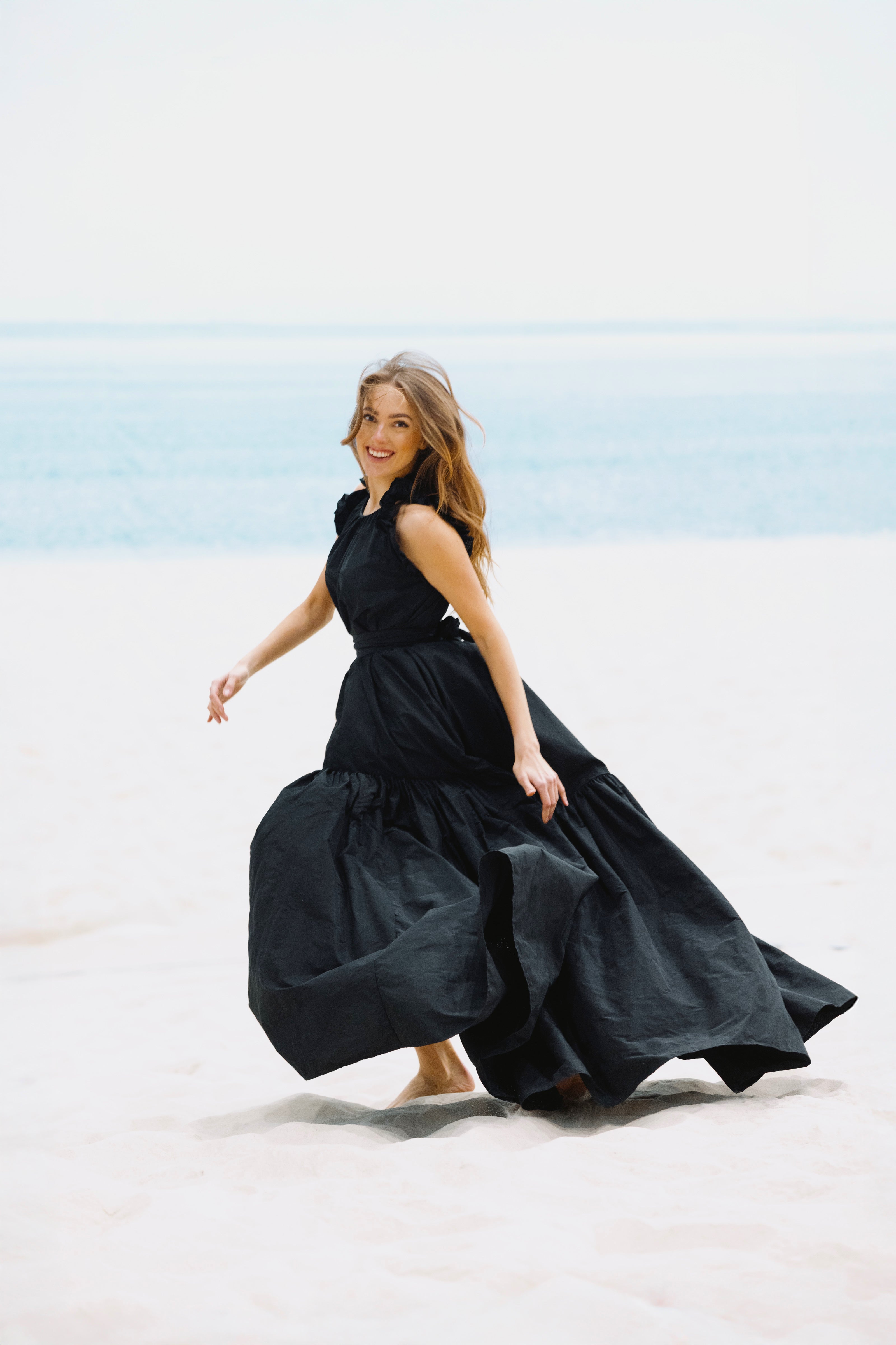Taft dress Isabella - maxi, black