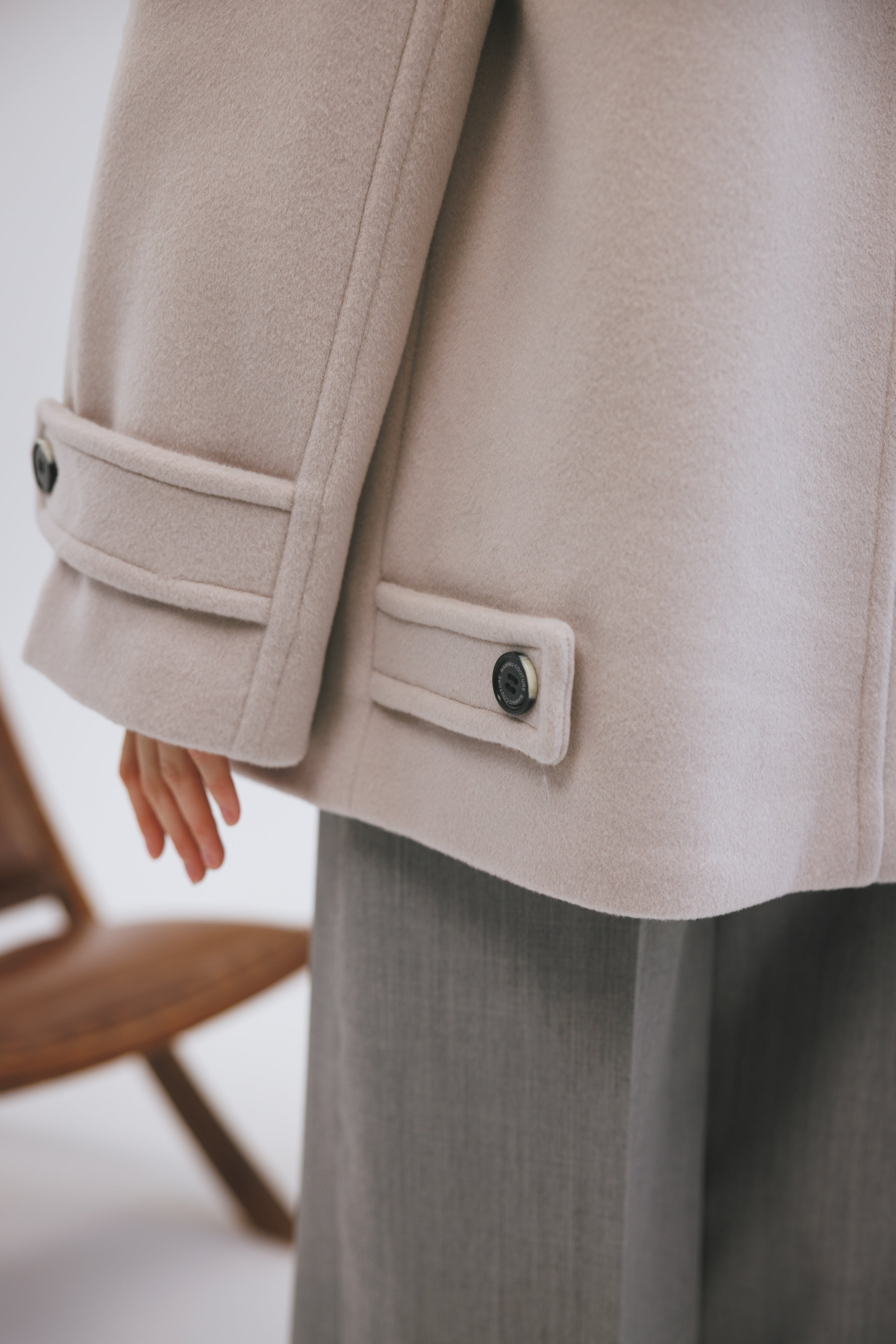 Gray cashmere coat