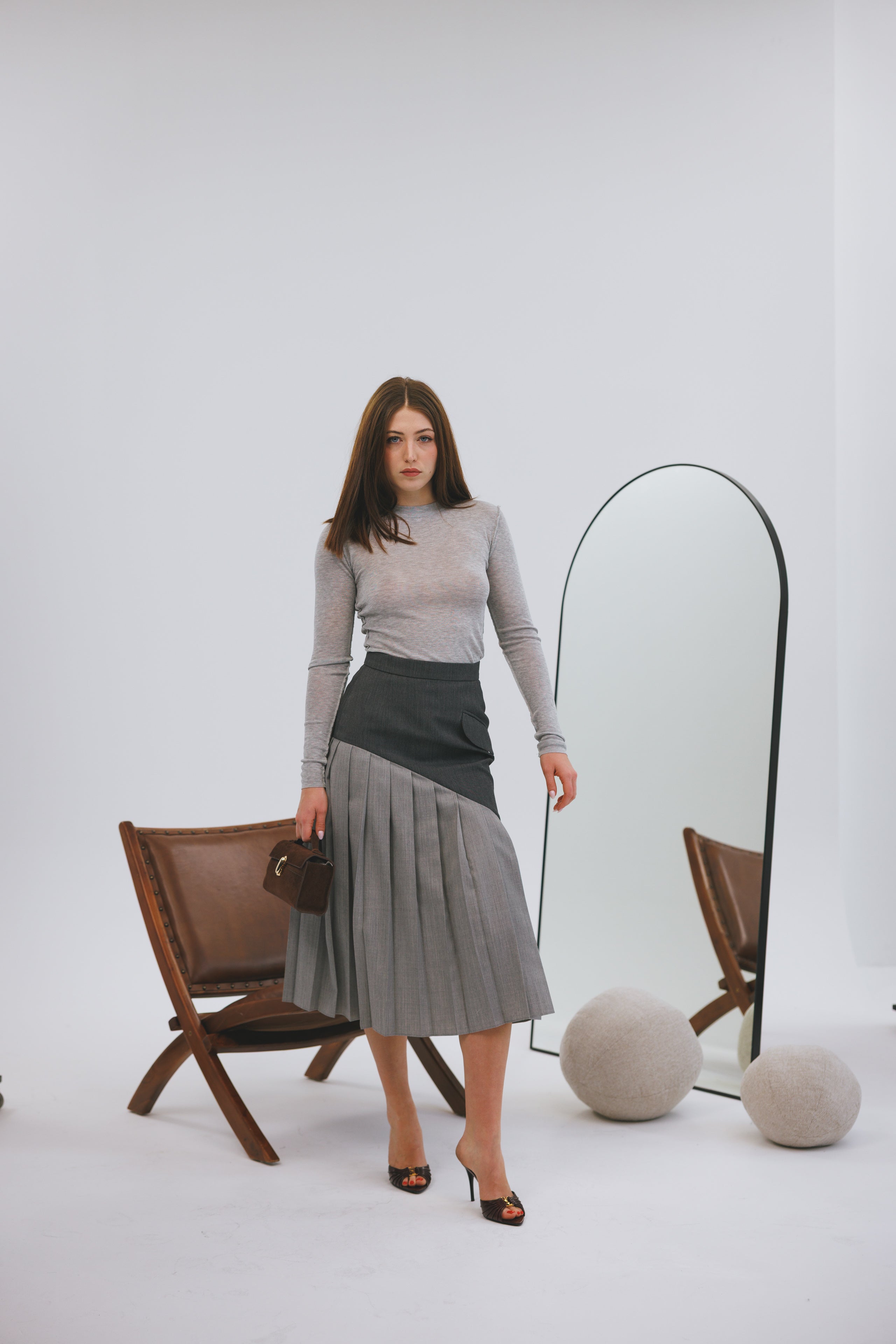 Plisseerseelik Noa - halli mix 1