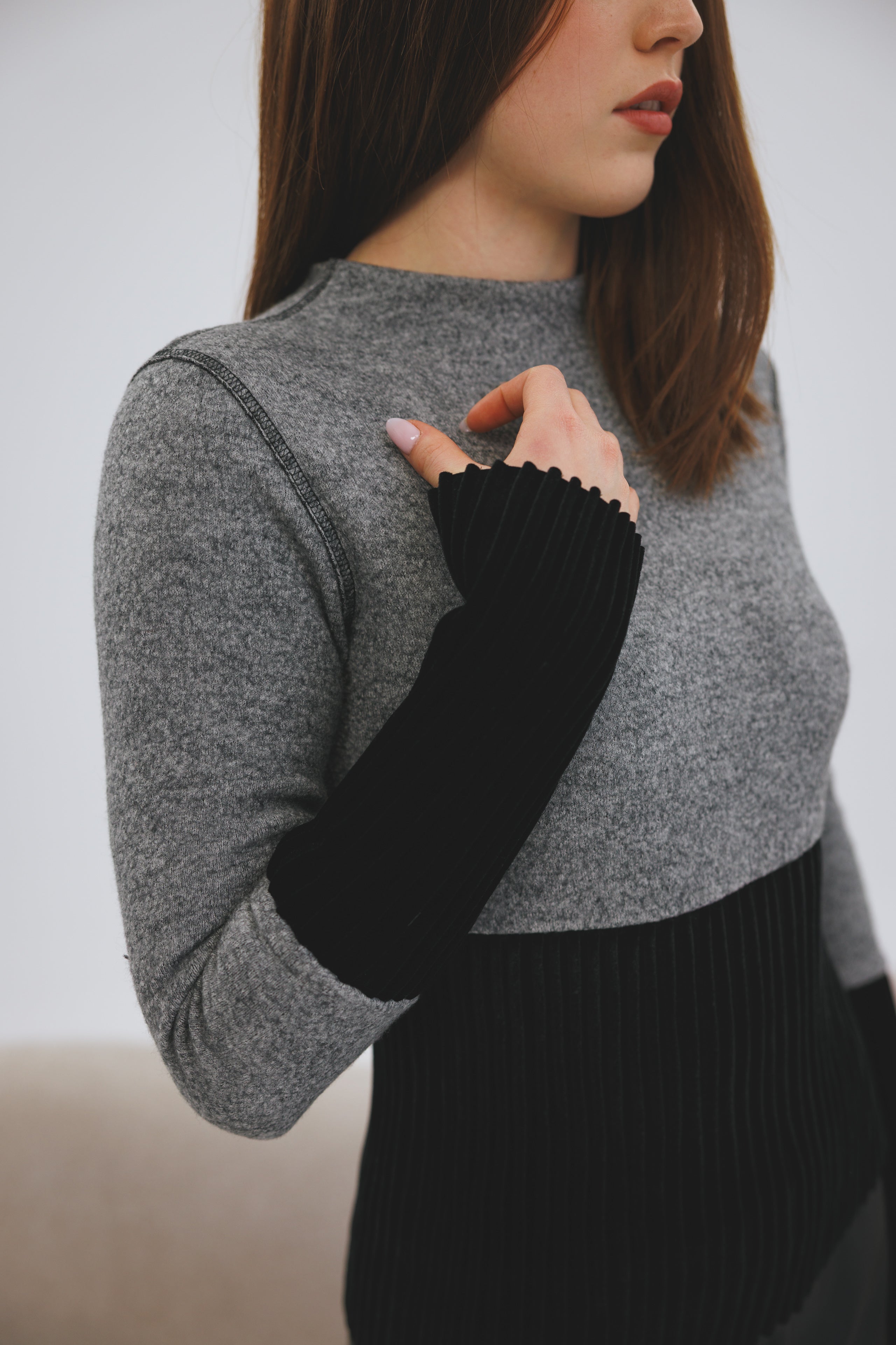 Meriino Peenvillast Pluus - hall ja must