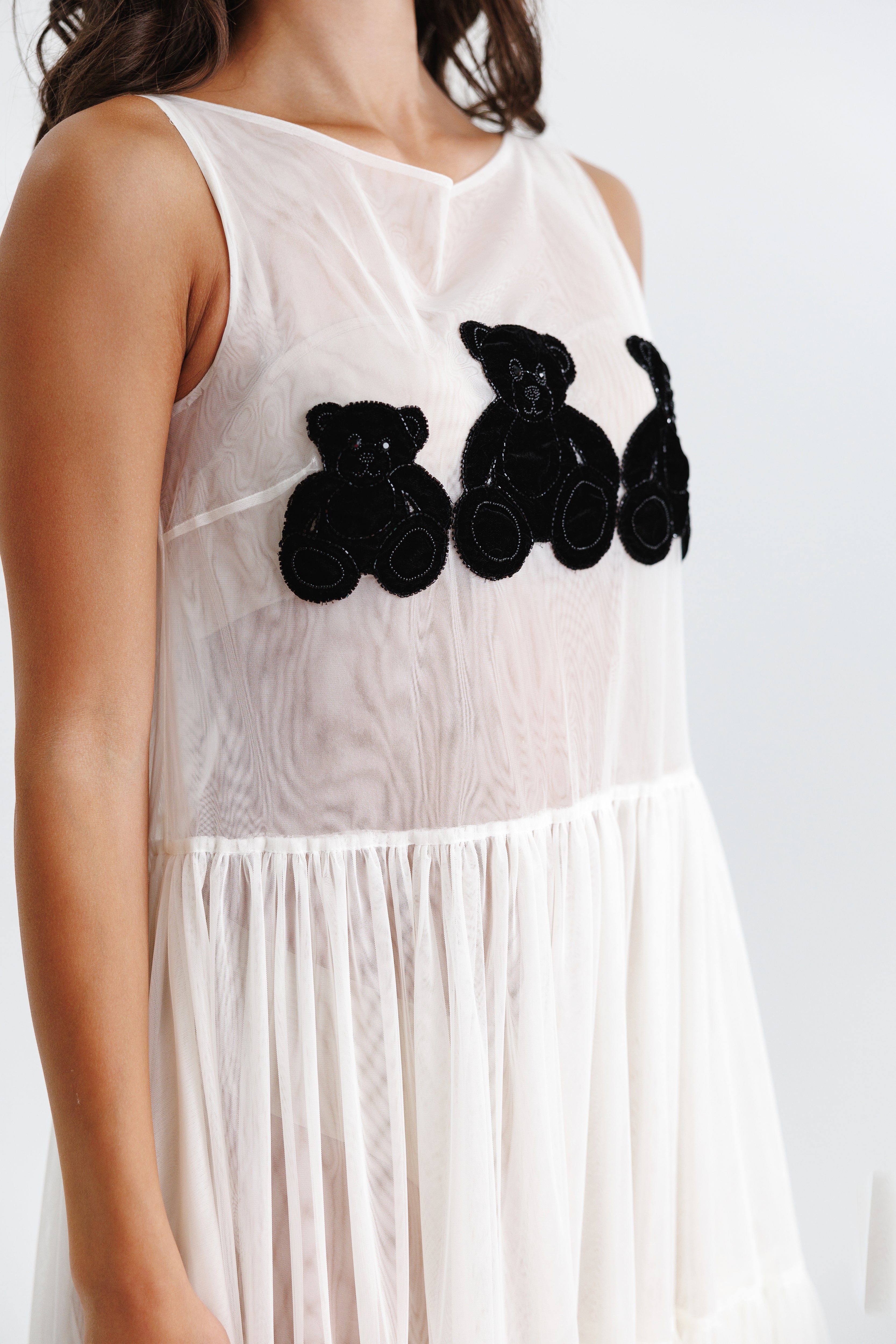 Amara Tulle Beach dress - white, maxi