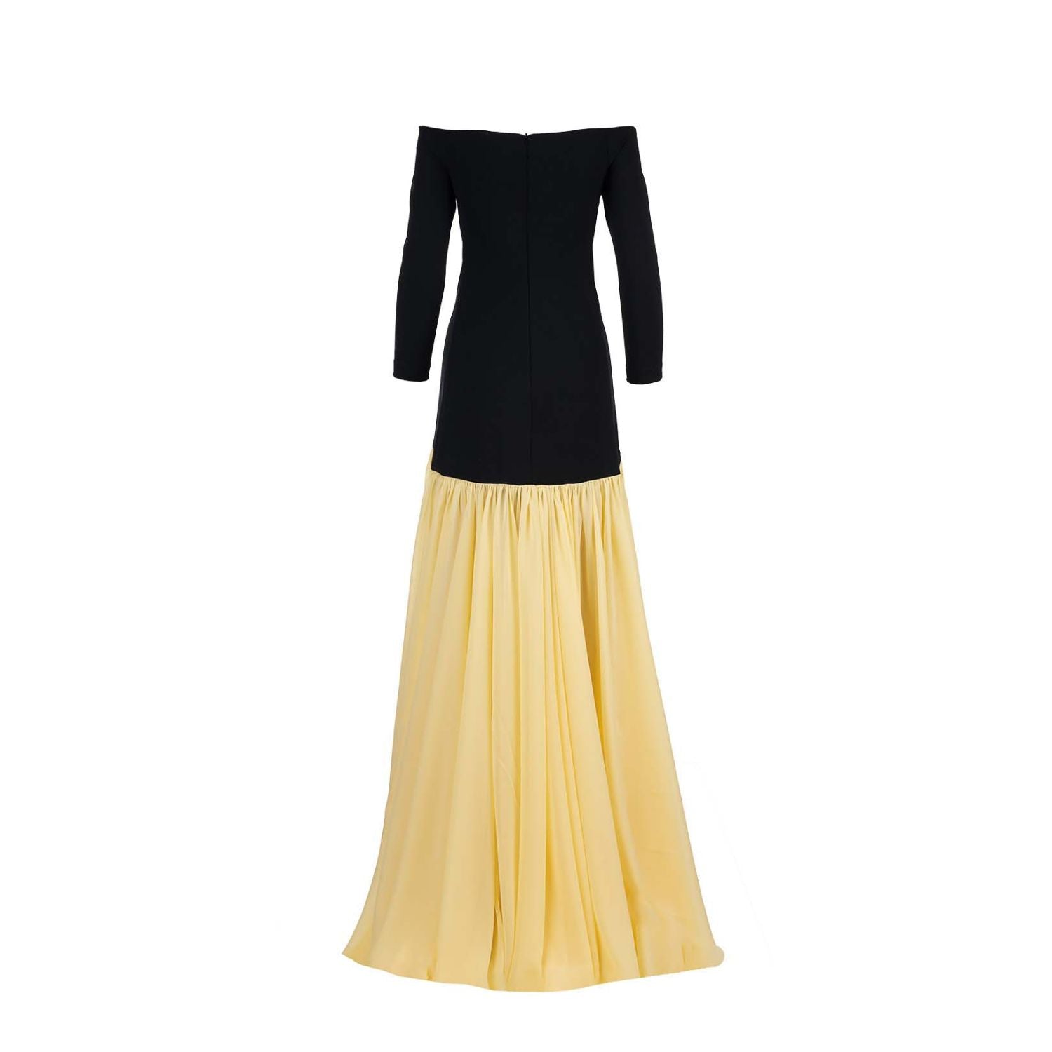 Kleit Lucia - must & kollane, maxi