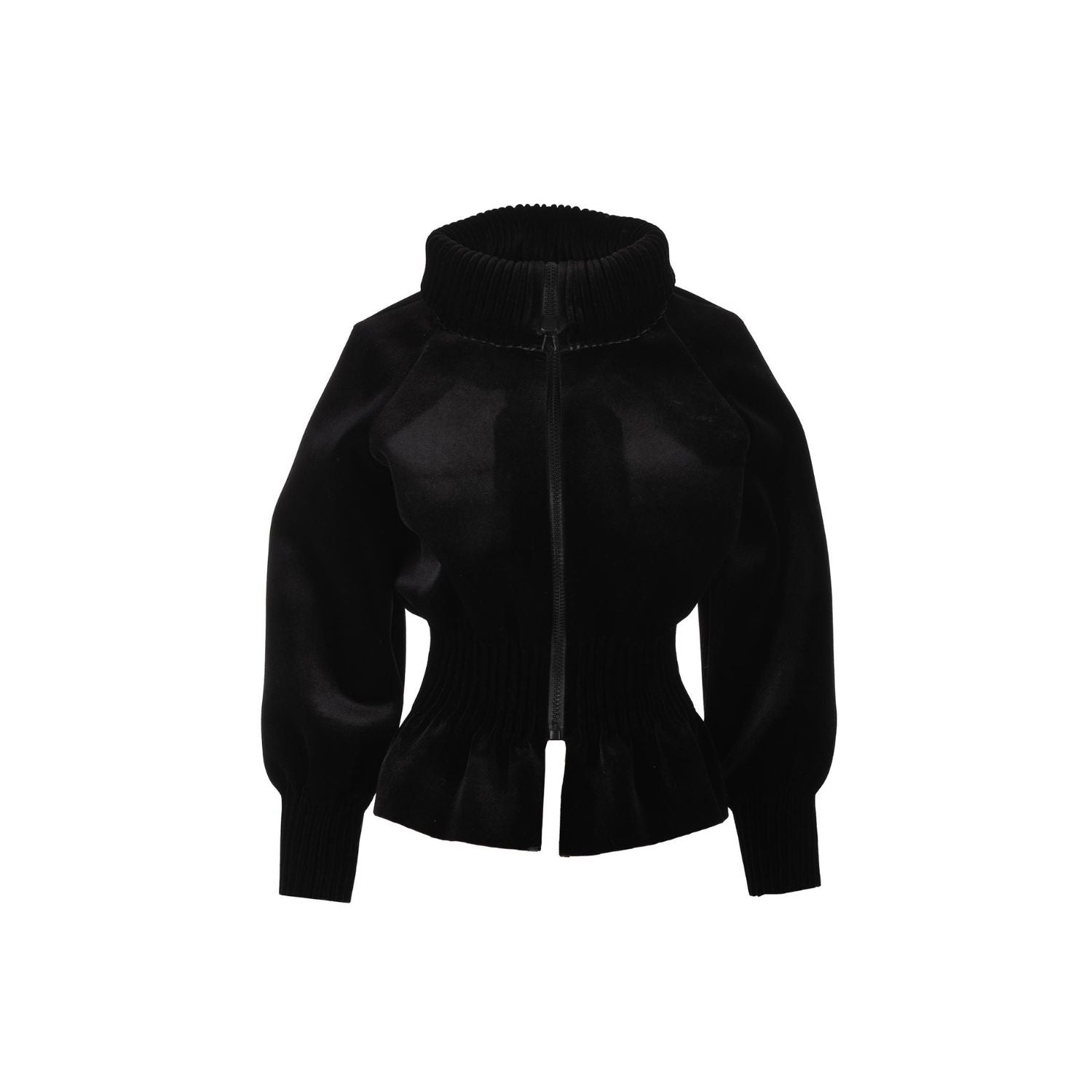 Sametist peplum bomber