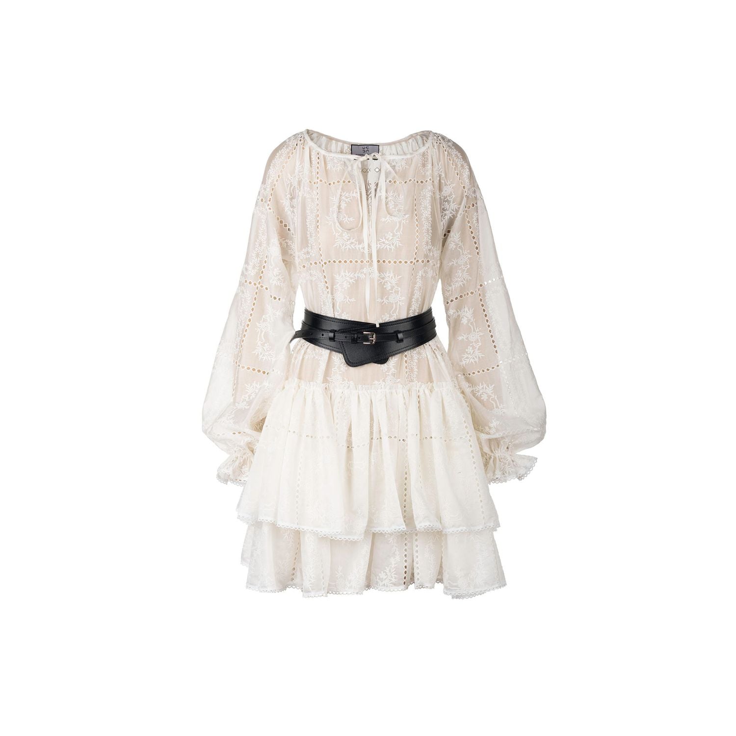 Dress Marylee - ivory, with belt