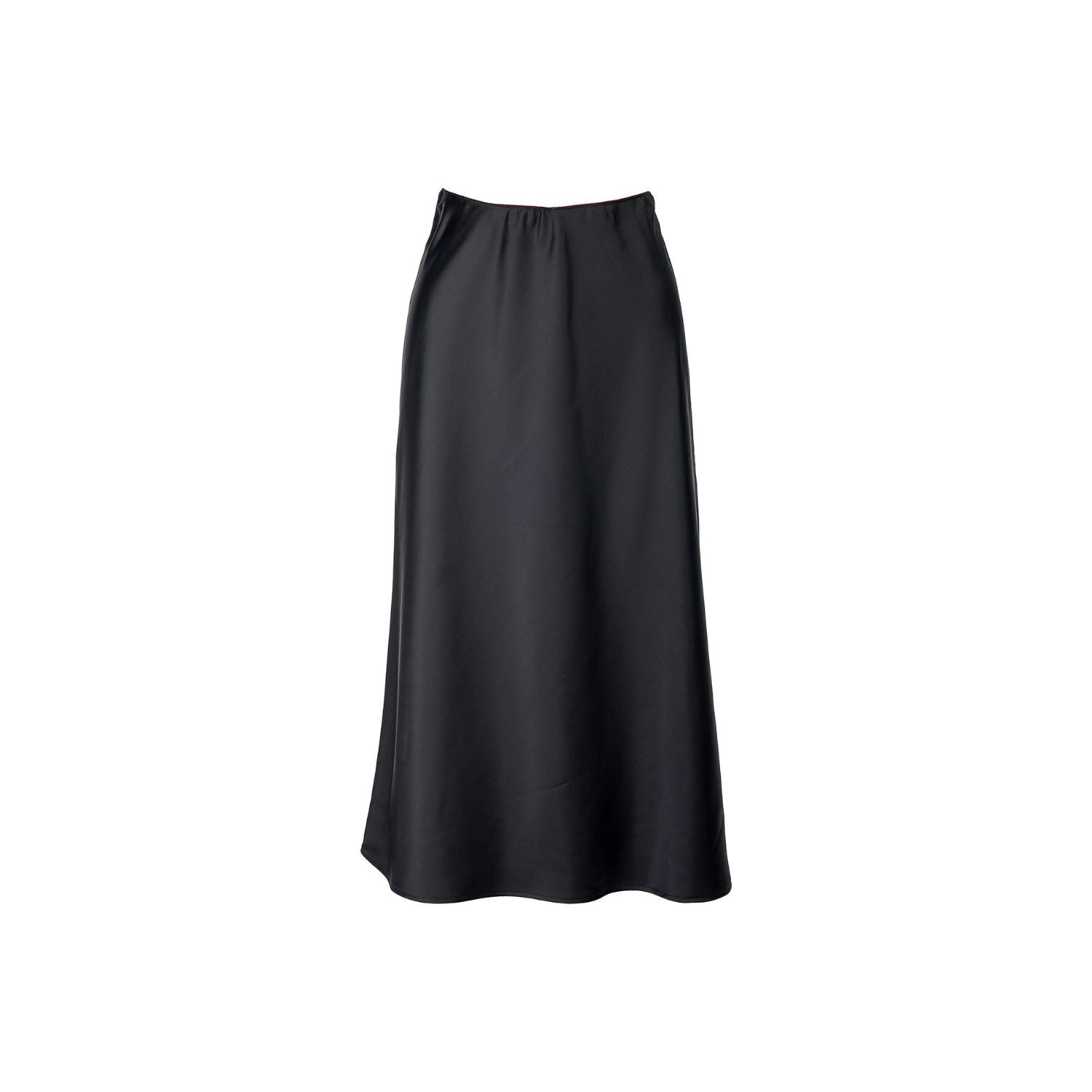 Satin skirt Lily - midi, black