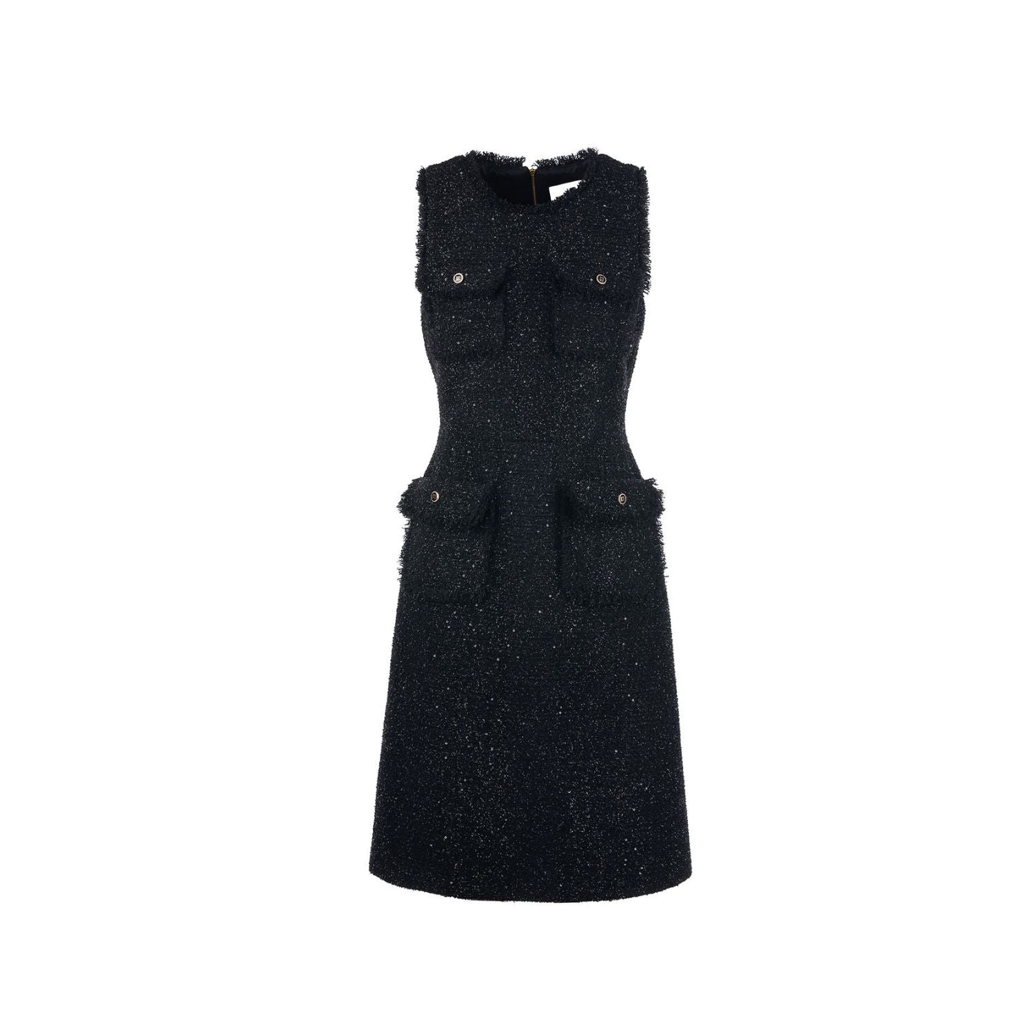 Tweed dress Margaux - black, midi