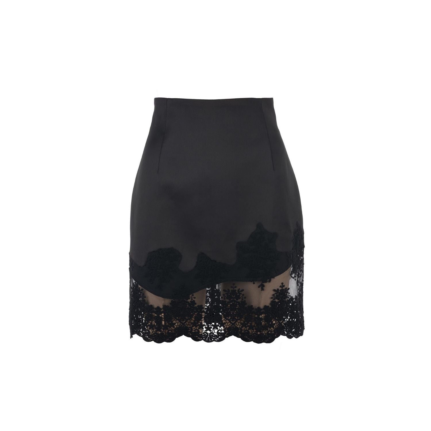 Satin skirt - black, mini