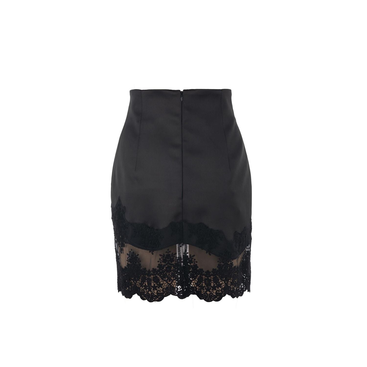Satin skirt - black, mini
