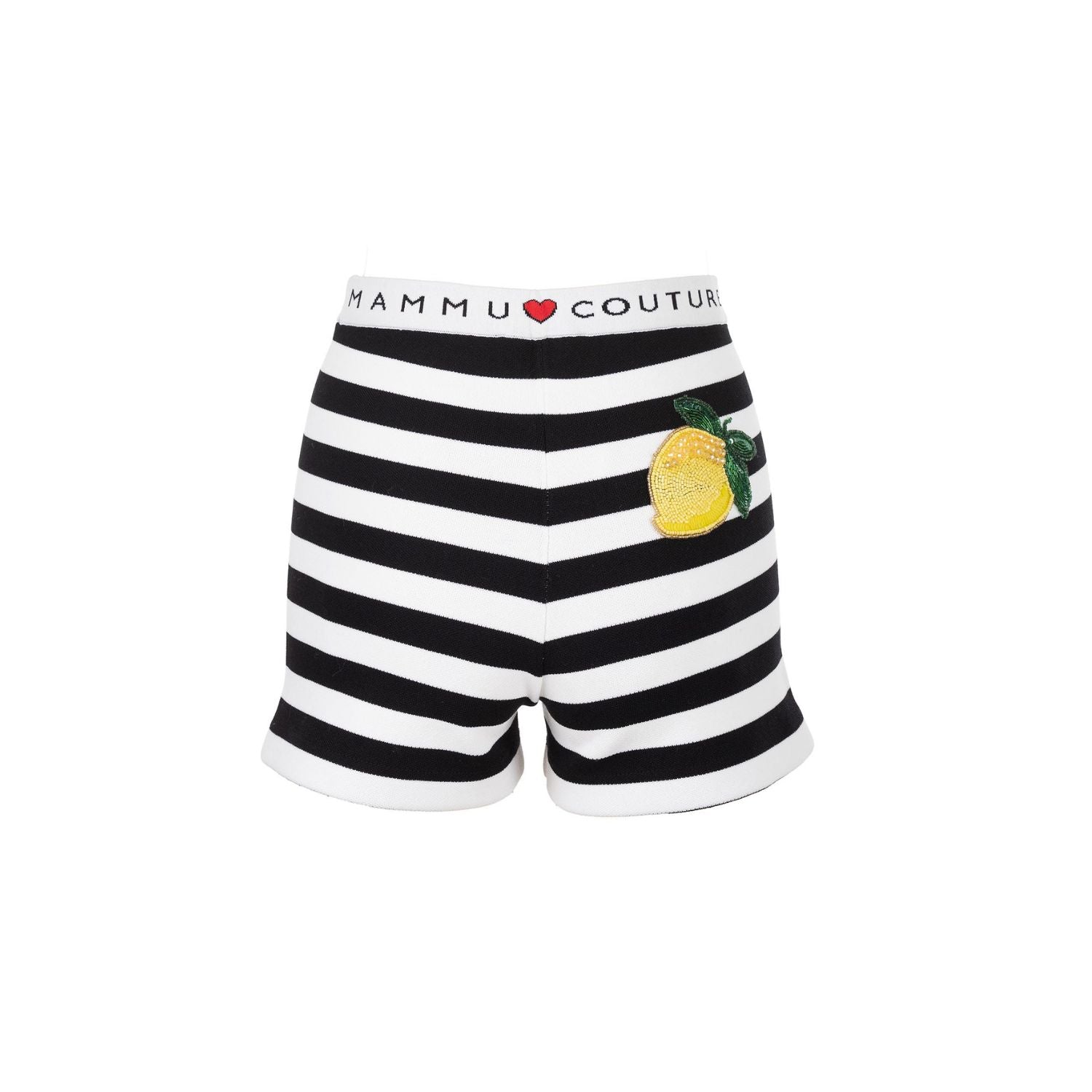 Striped shorts Capri - embellished, shorter