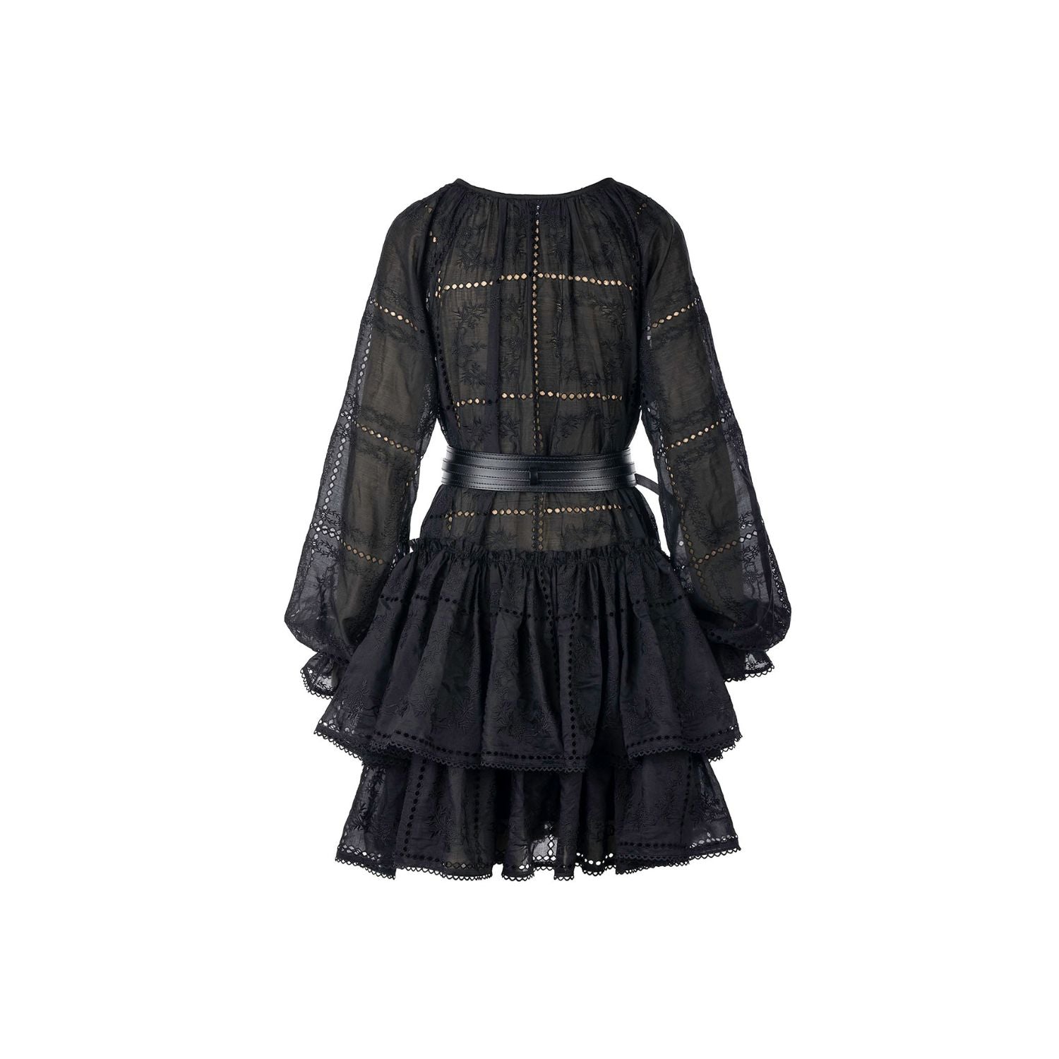 Dress Marylee - black, with belt