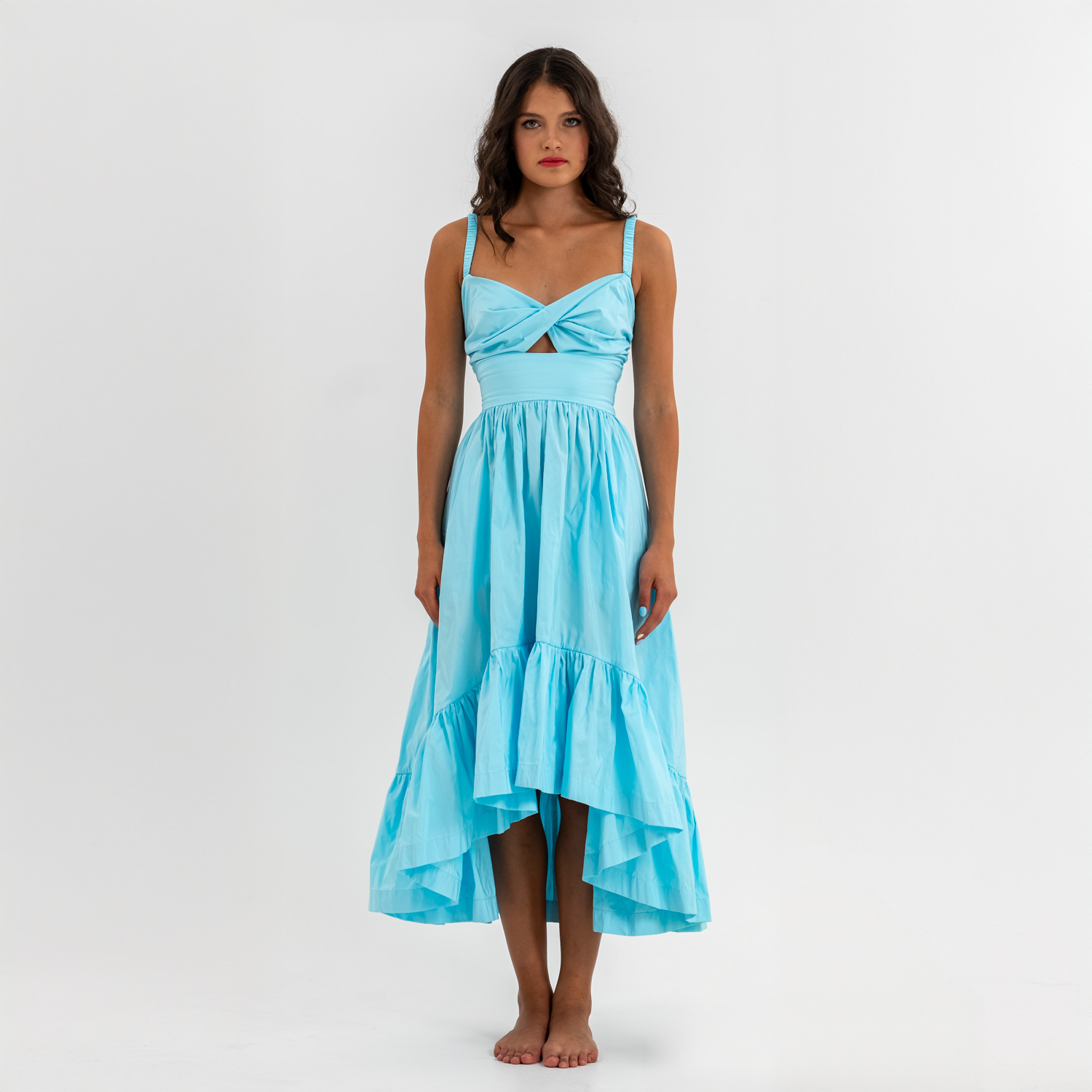 Bubblegum taffeta Dress Aqua