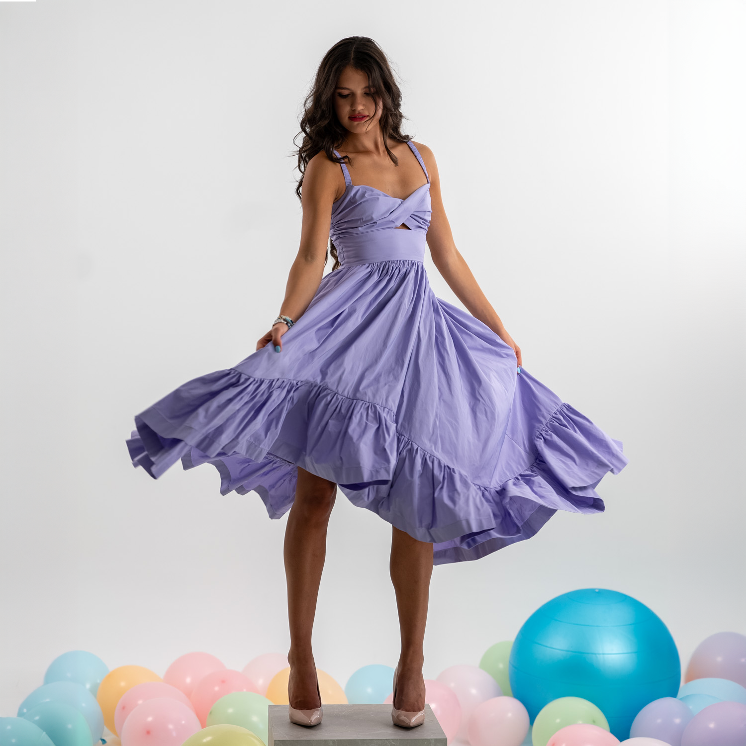 Bubblegum taffeta Dress Lilac