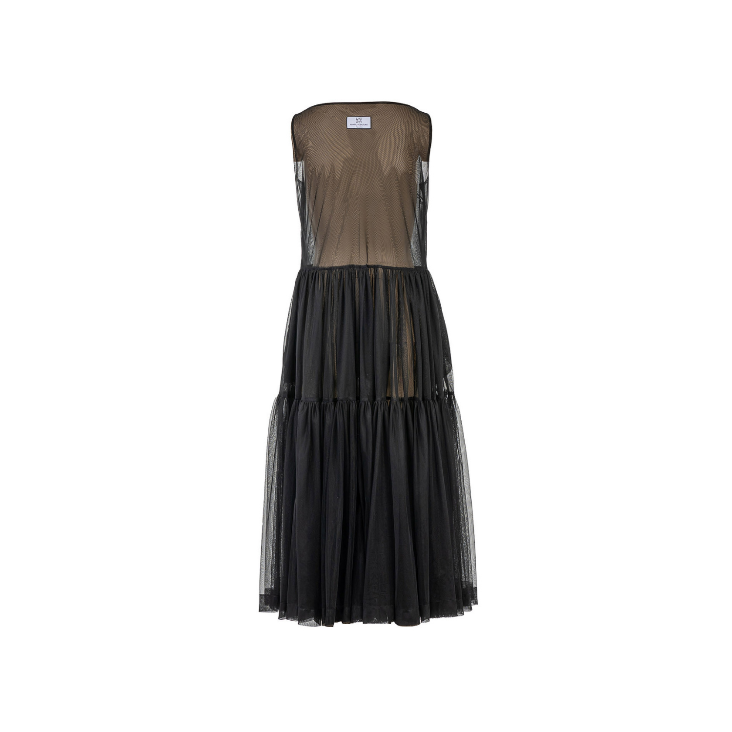 Amara tulle beach dress - Black, midi