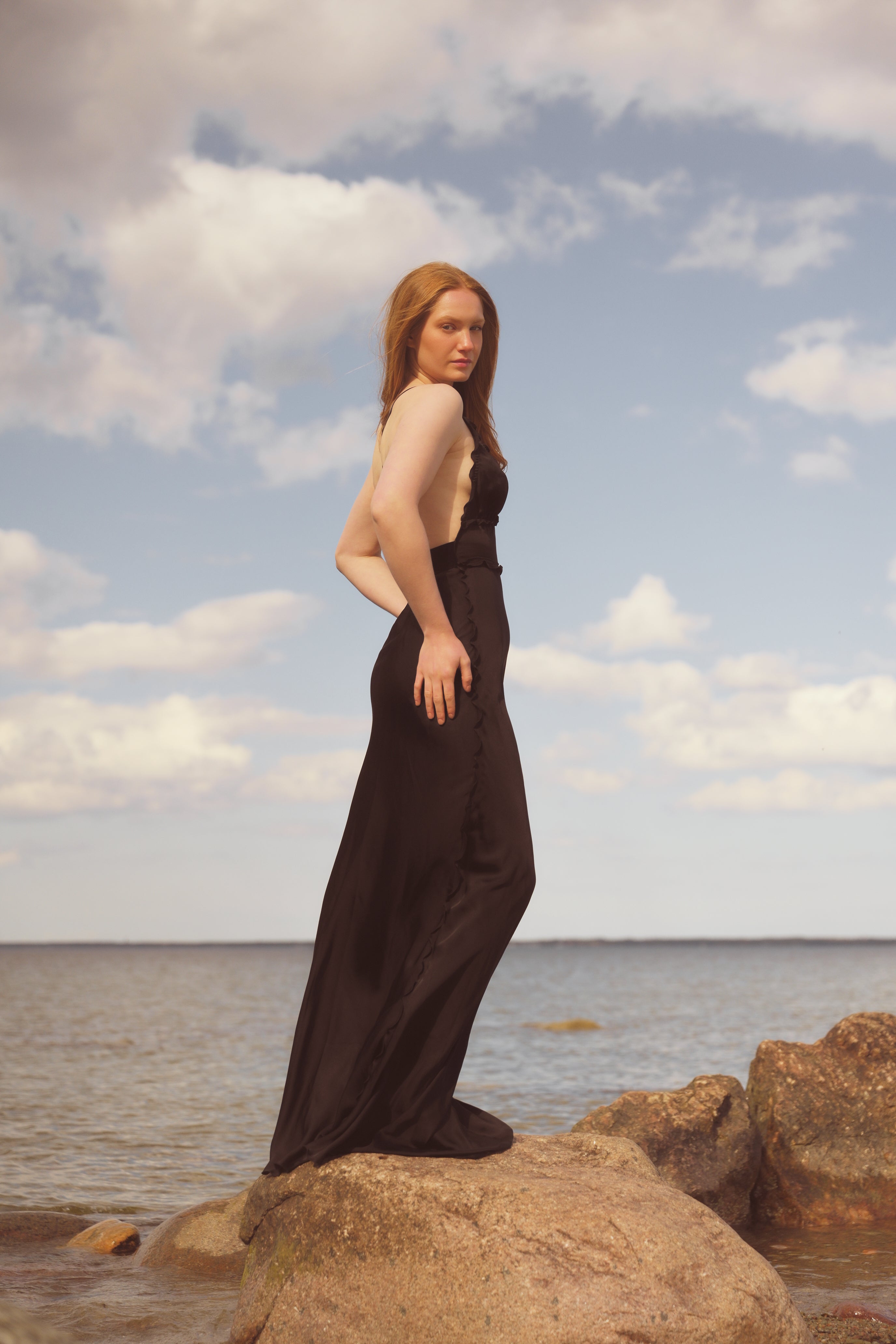 Dress Isolde - black, maxi