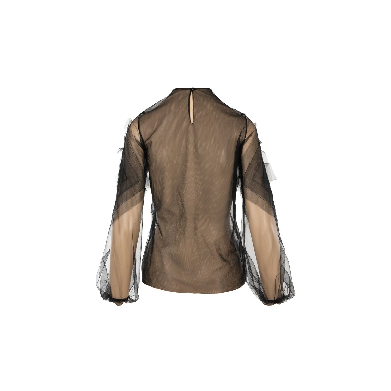 Tulle Blouse Clara - Black, Long Sleeves