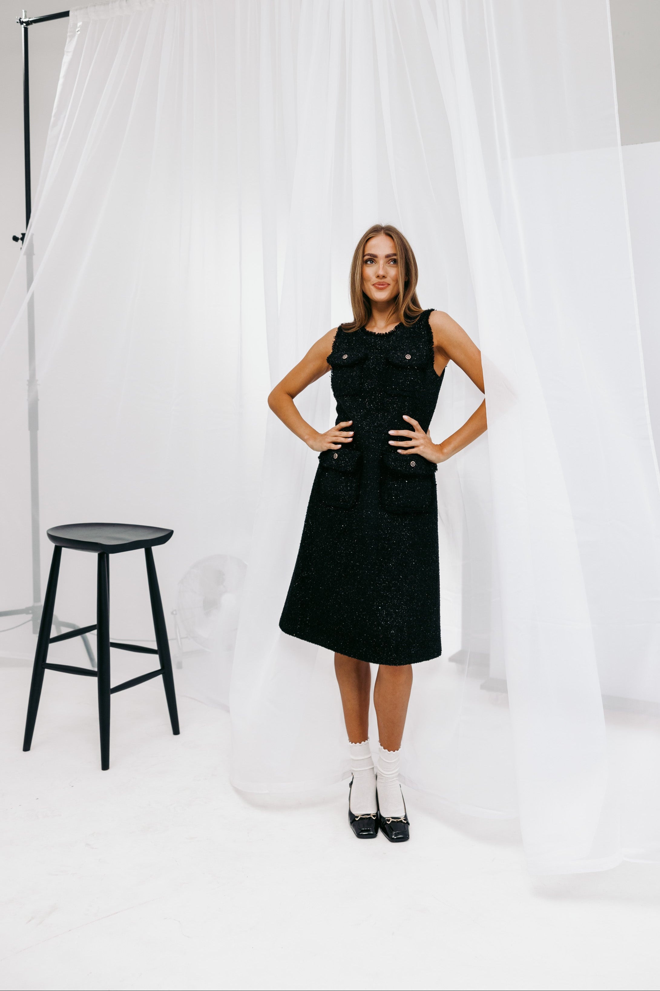 Tviidkleit Margaux - must, midi