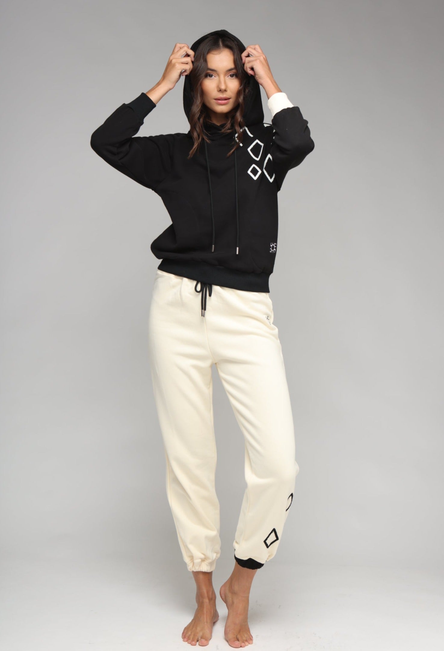 Sweatpants Diamante - cream