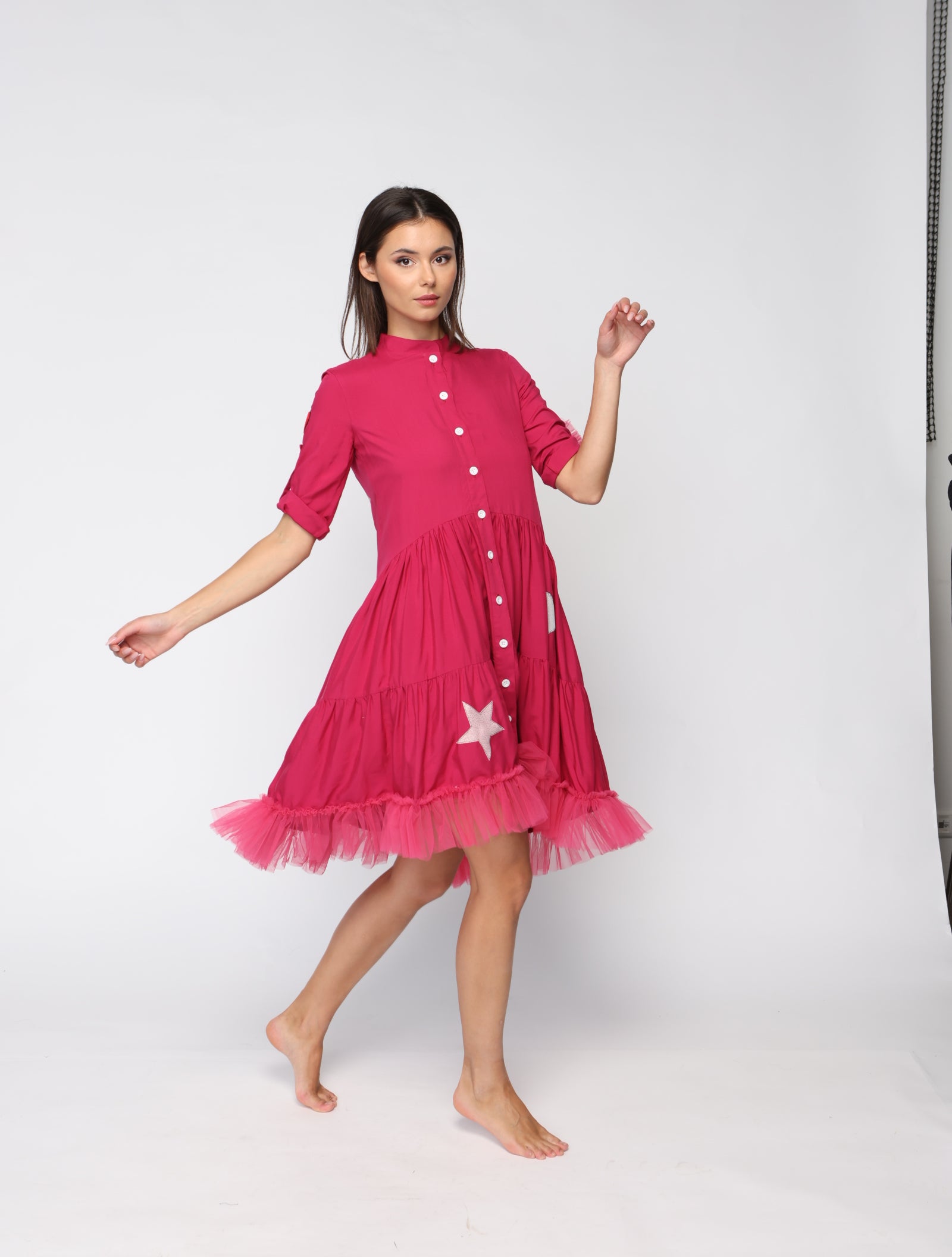 Flowy Viscose Summer Dress #Cute Fuchsia