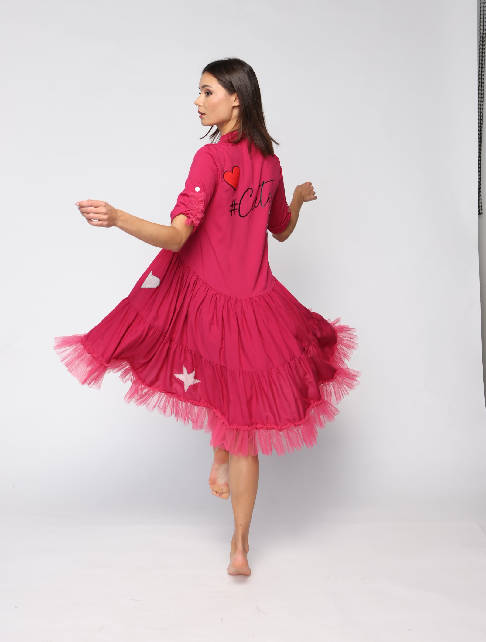 Flowy Viscose Summer Dress #Cute Fuchsia