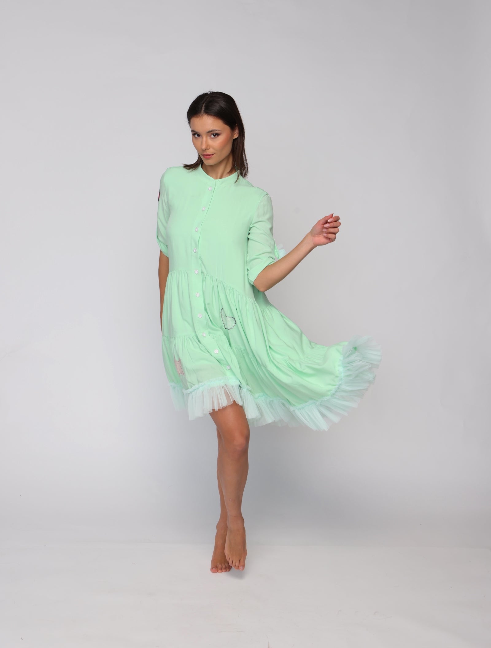 Flowy Viscose summer dress #Cute Lime