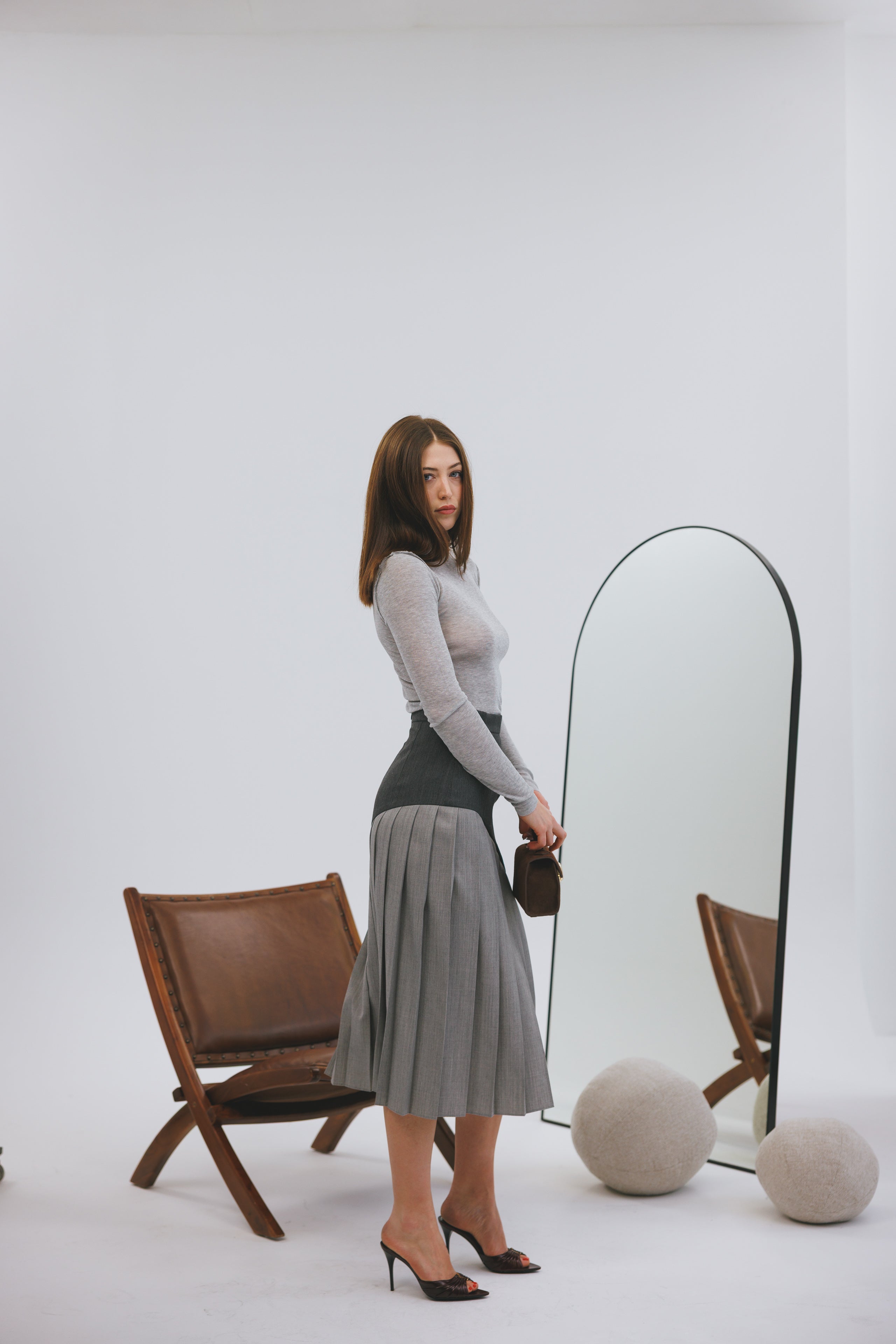 Plisseerseelik Noa - halli mix 1