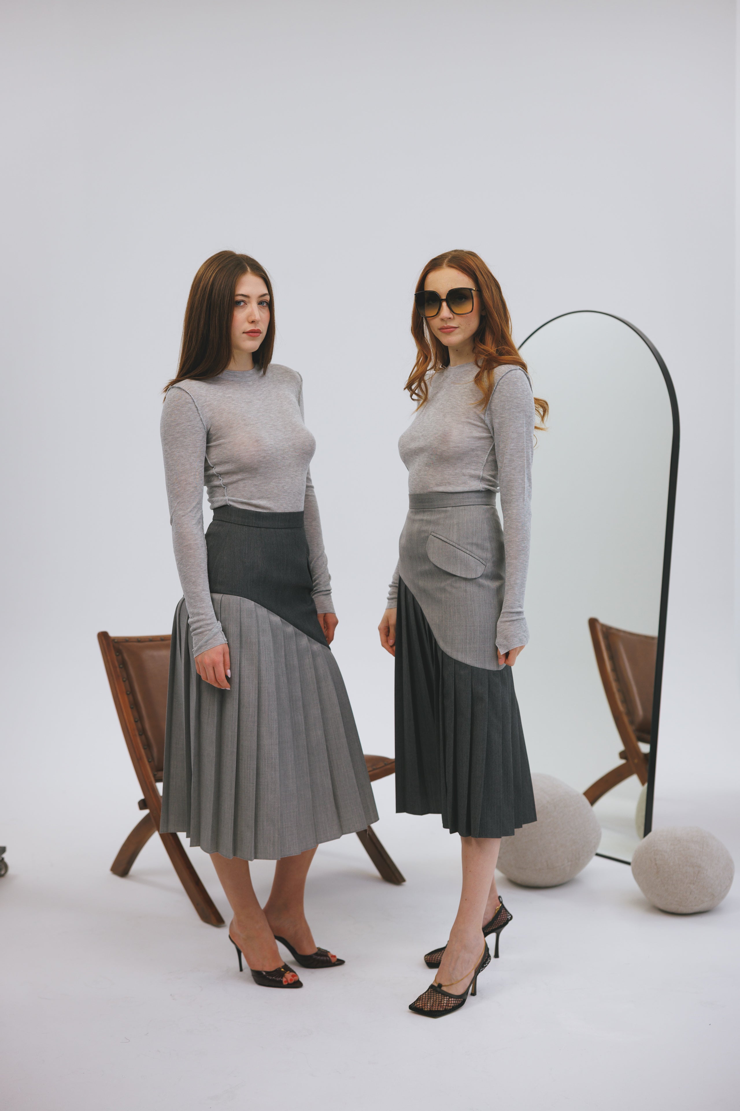 Plisseerseelik Noa - halli mix 2