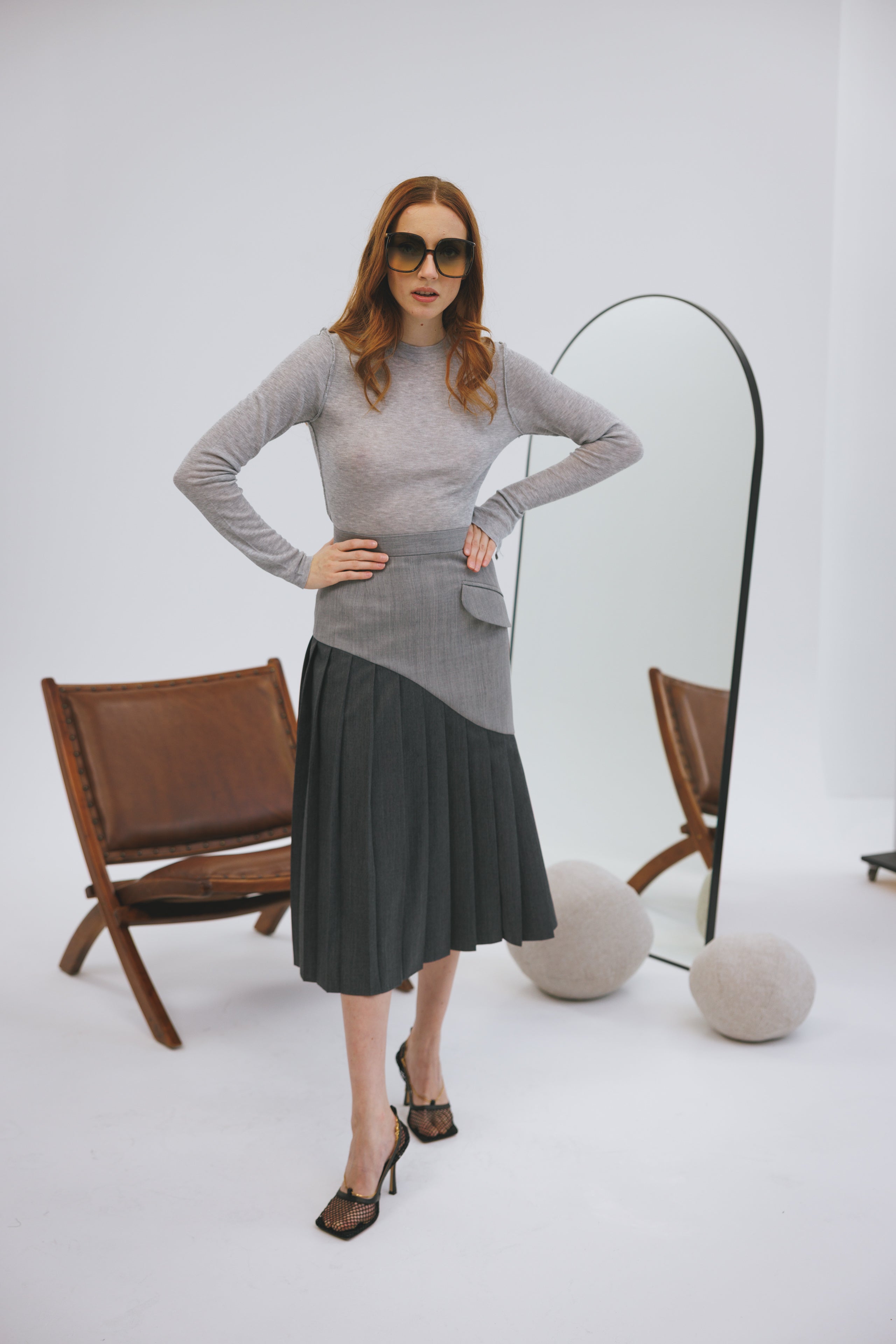 Plisseerseelik Noa - halli mix 2