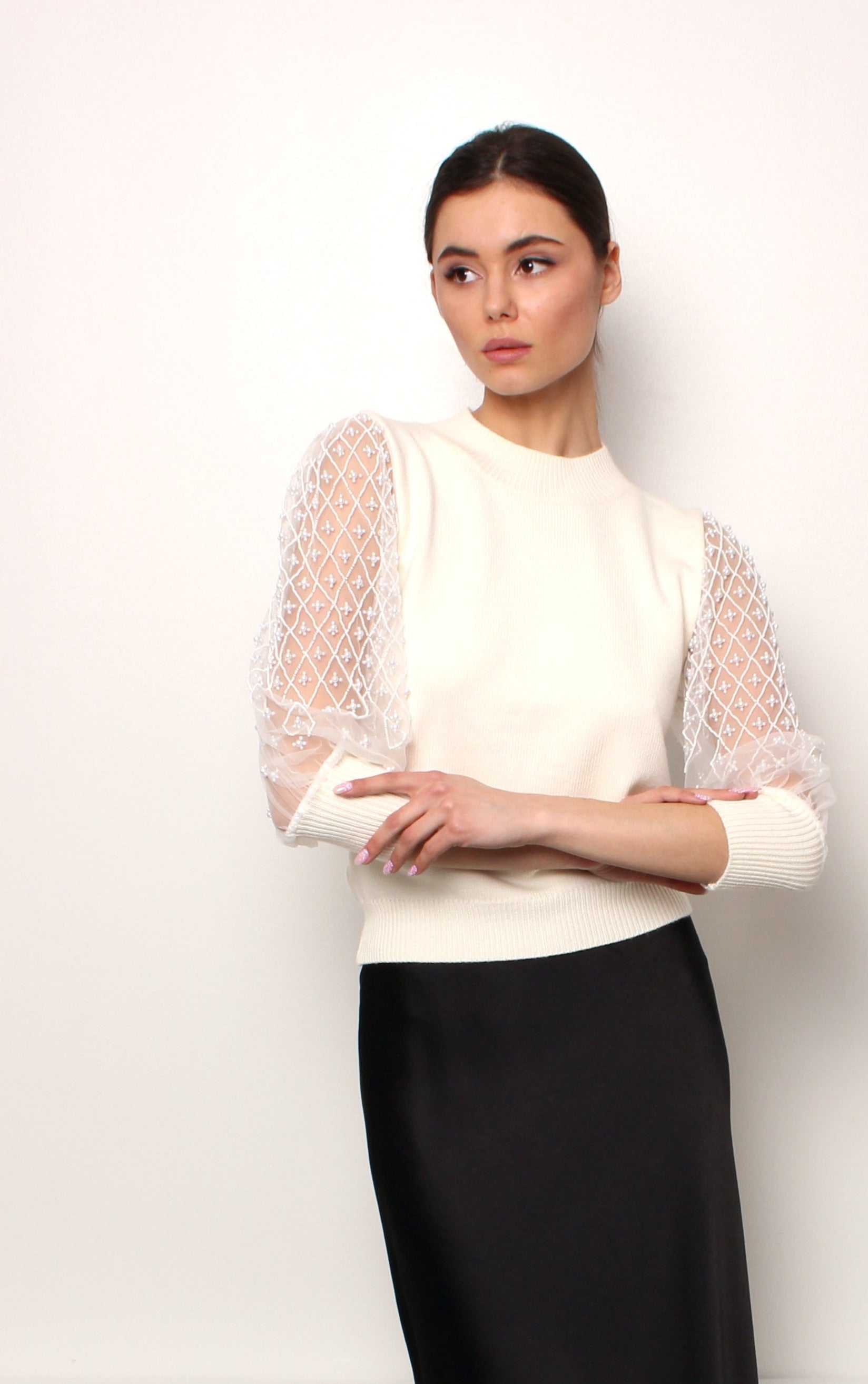 Sweater Anette - white pearl