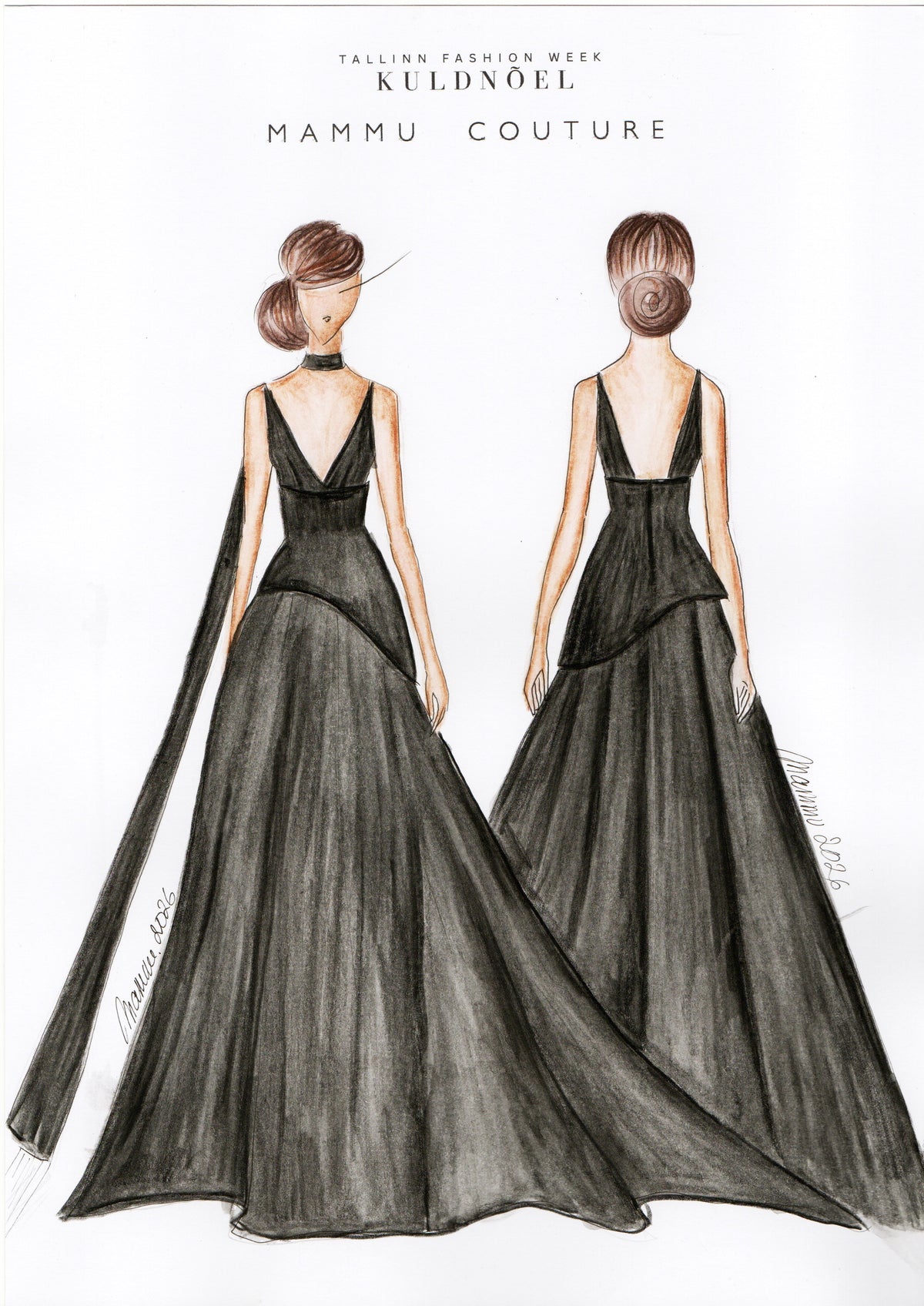 Dress Zaria - black, maxi