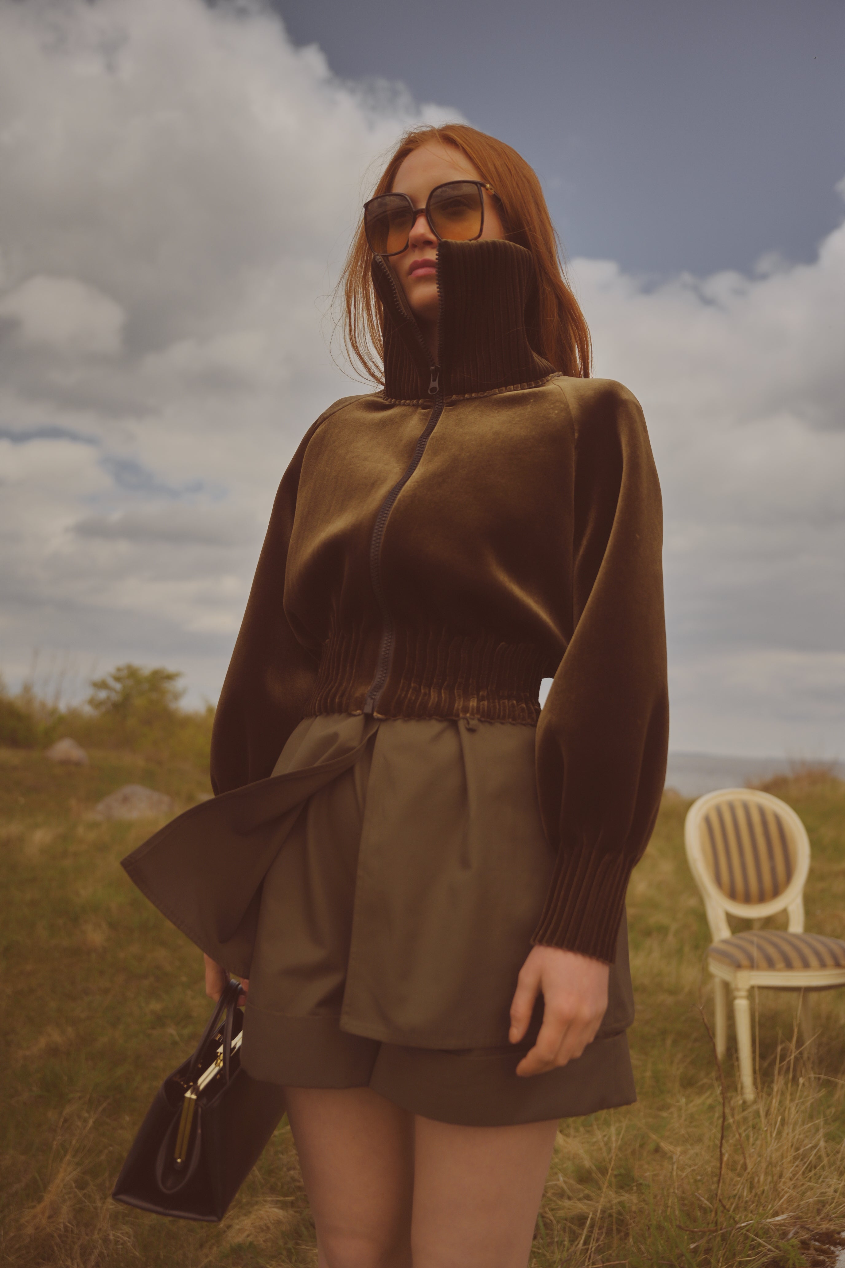 Velvet bomber - green