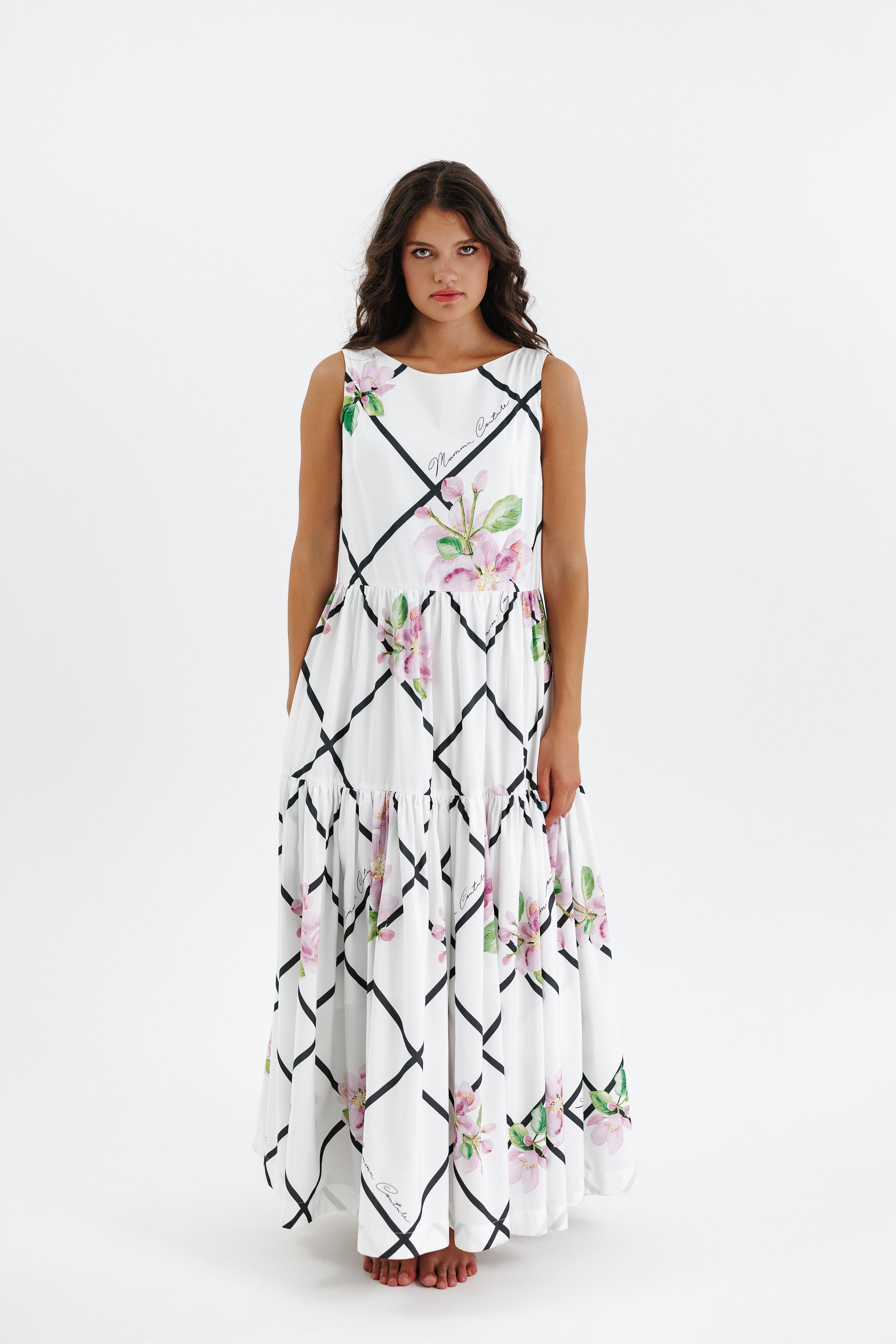 Amara Apple Blossom Taffeta Maxi kleit