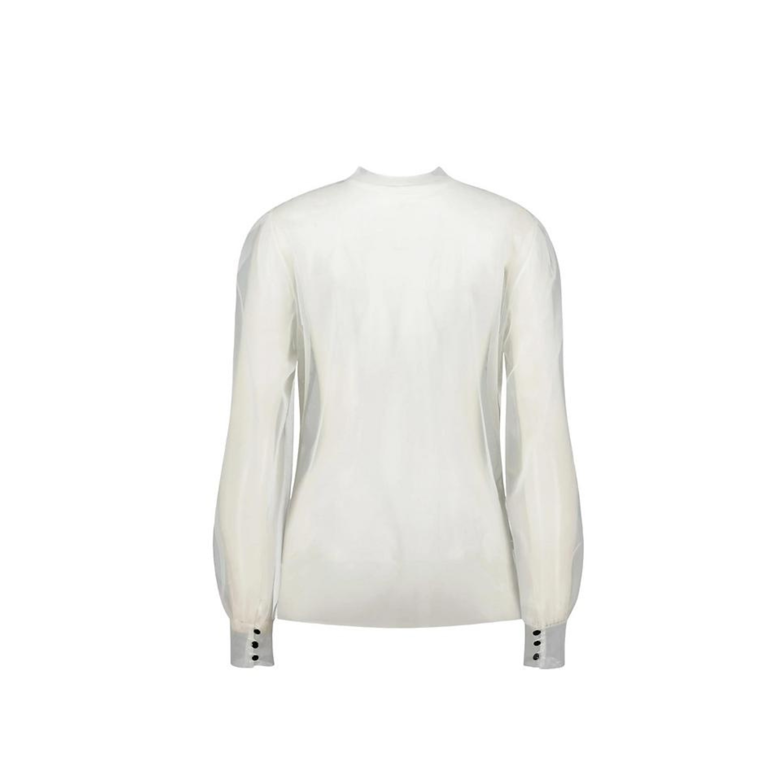 Tulle Blouse Linda - White, Long Sleeves