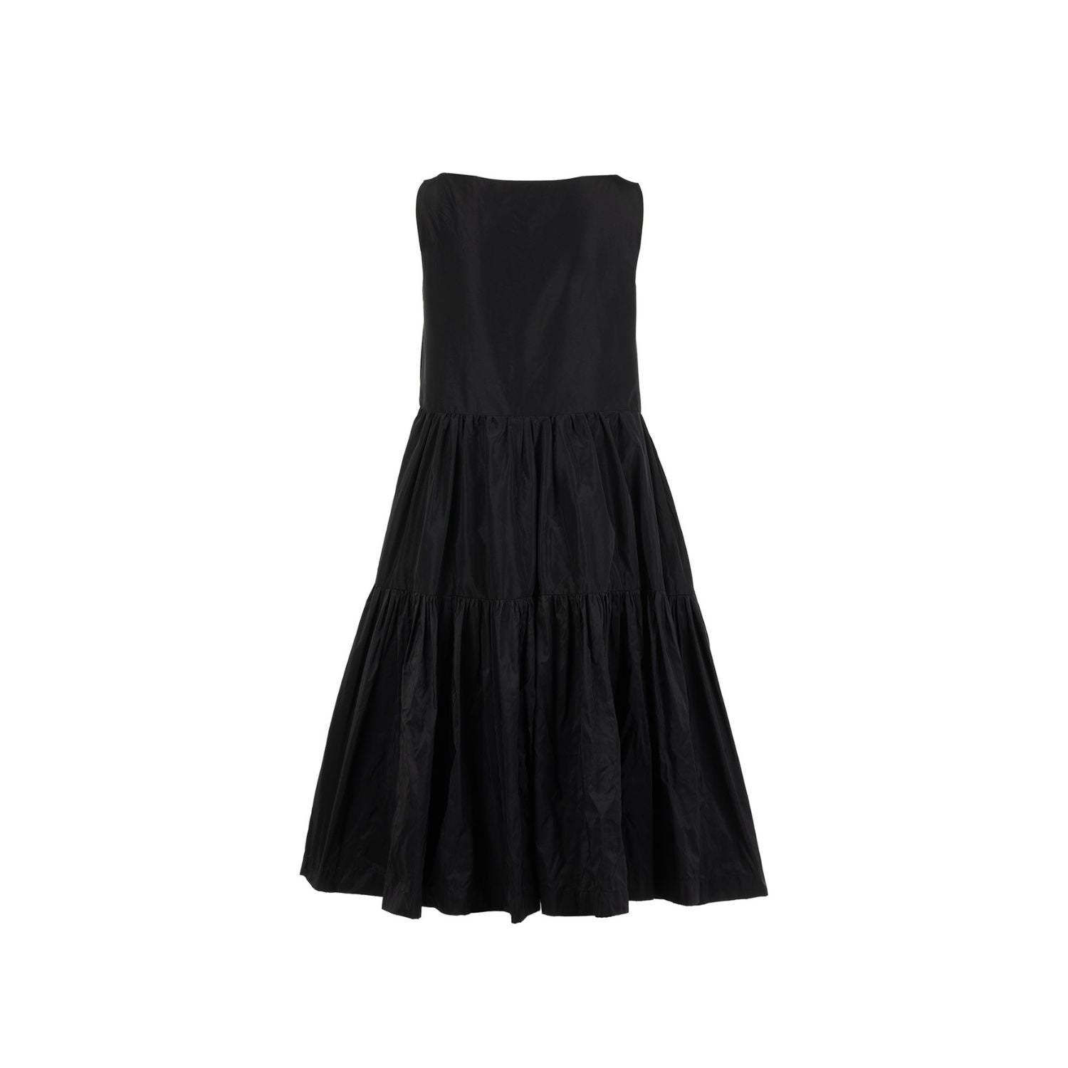 Amara Taffeta Dress - Black, midi