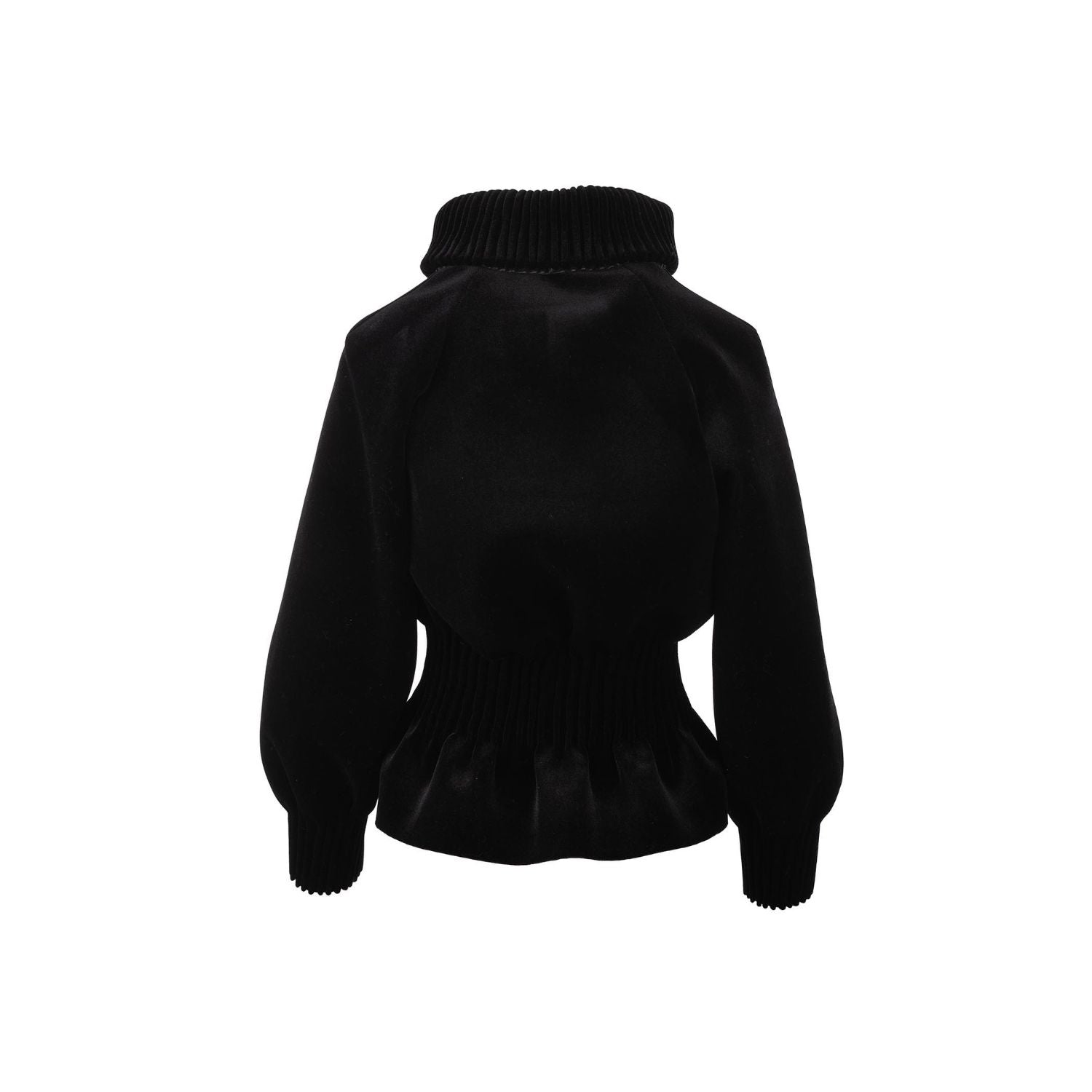 Sametist peplum bomber