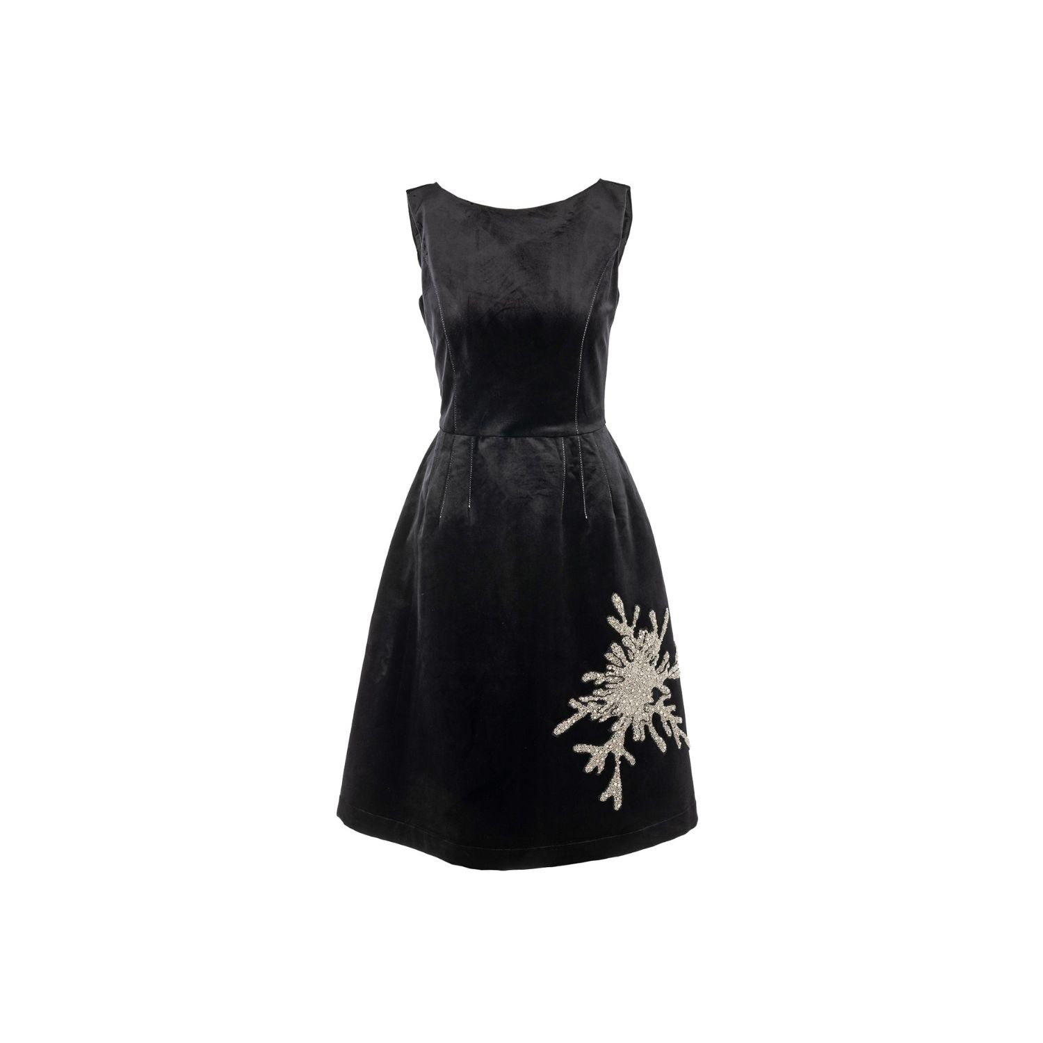 Dress Velvet Coral - black, midi