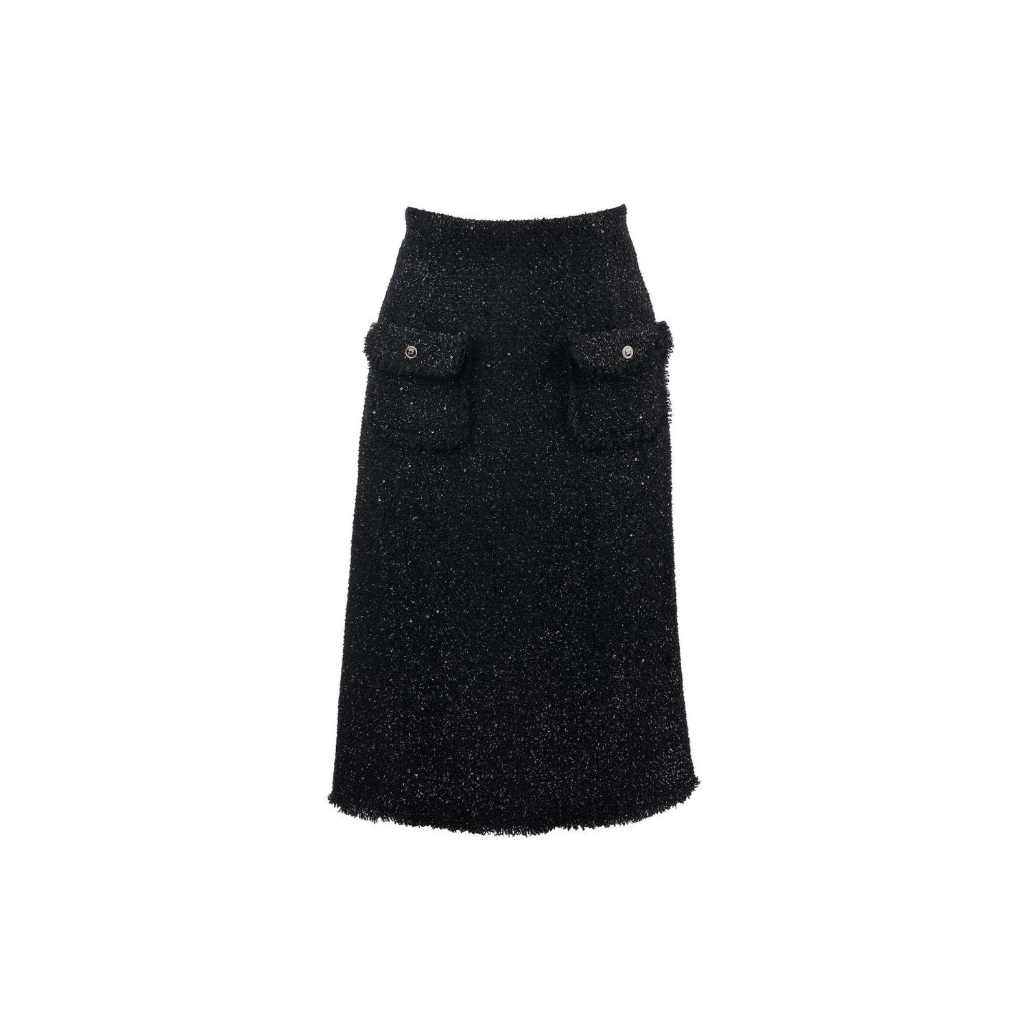 Tweed skirt Margaux - black, midi