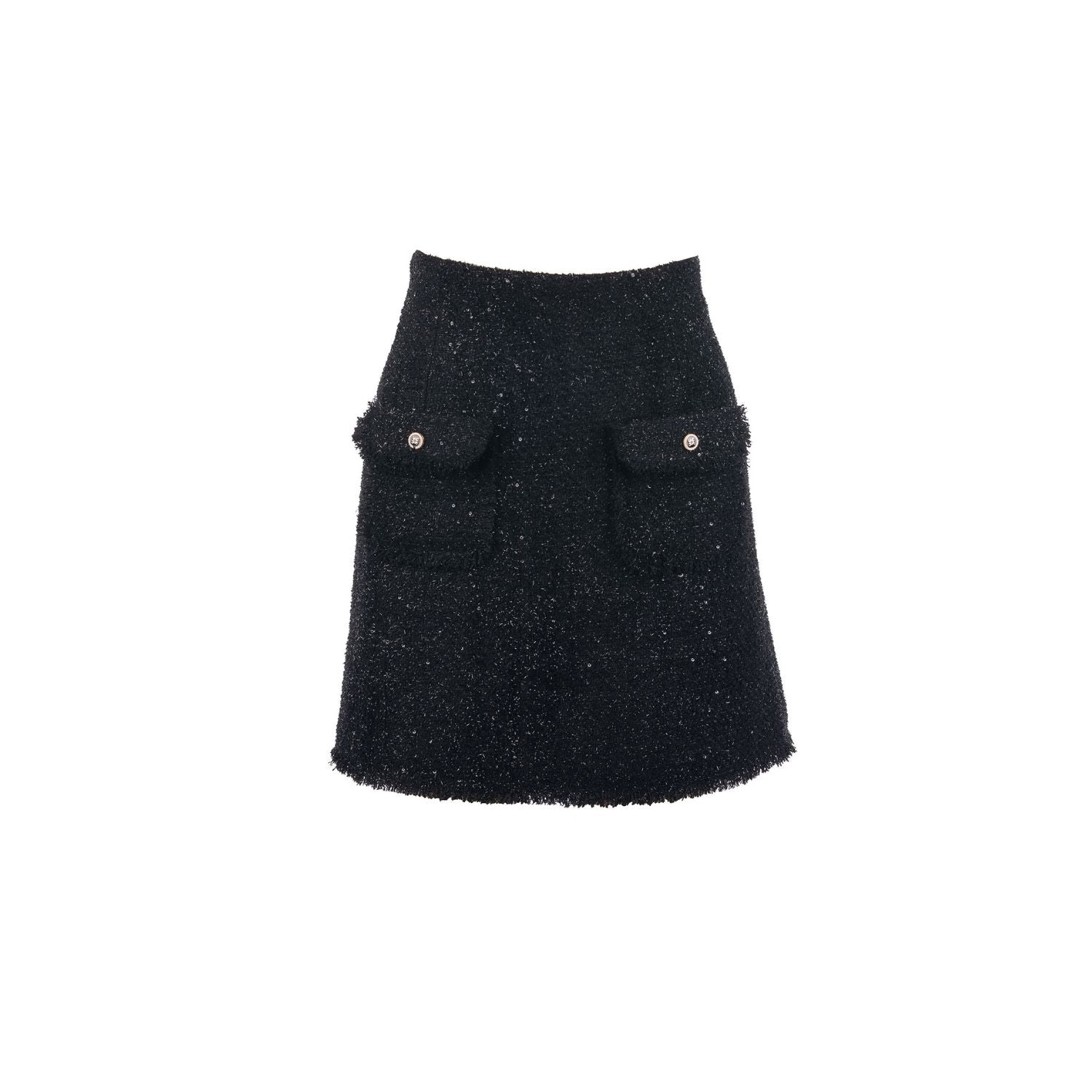 Tweed skirt Margaux - black, mini