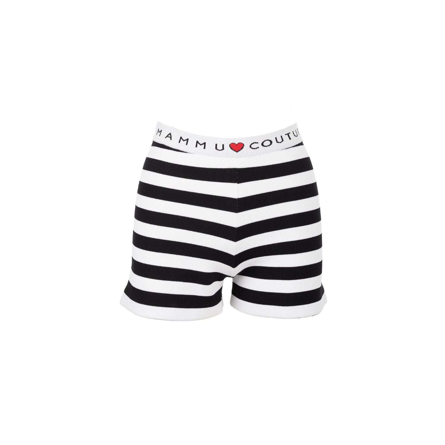 Striped shorts Capri - embellished, shorter