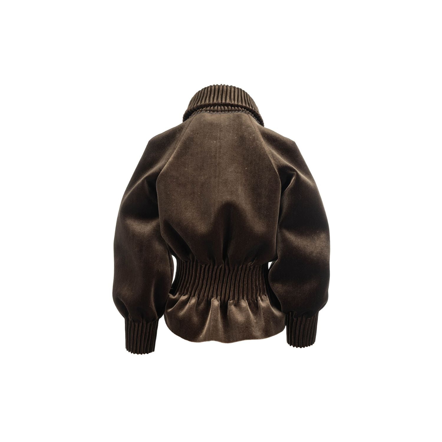 Sametist peplum bomber - roheline